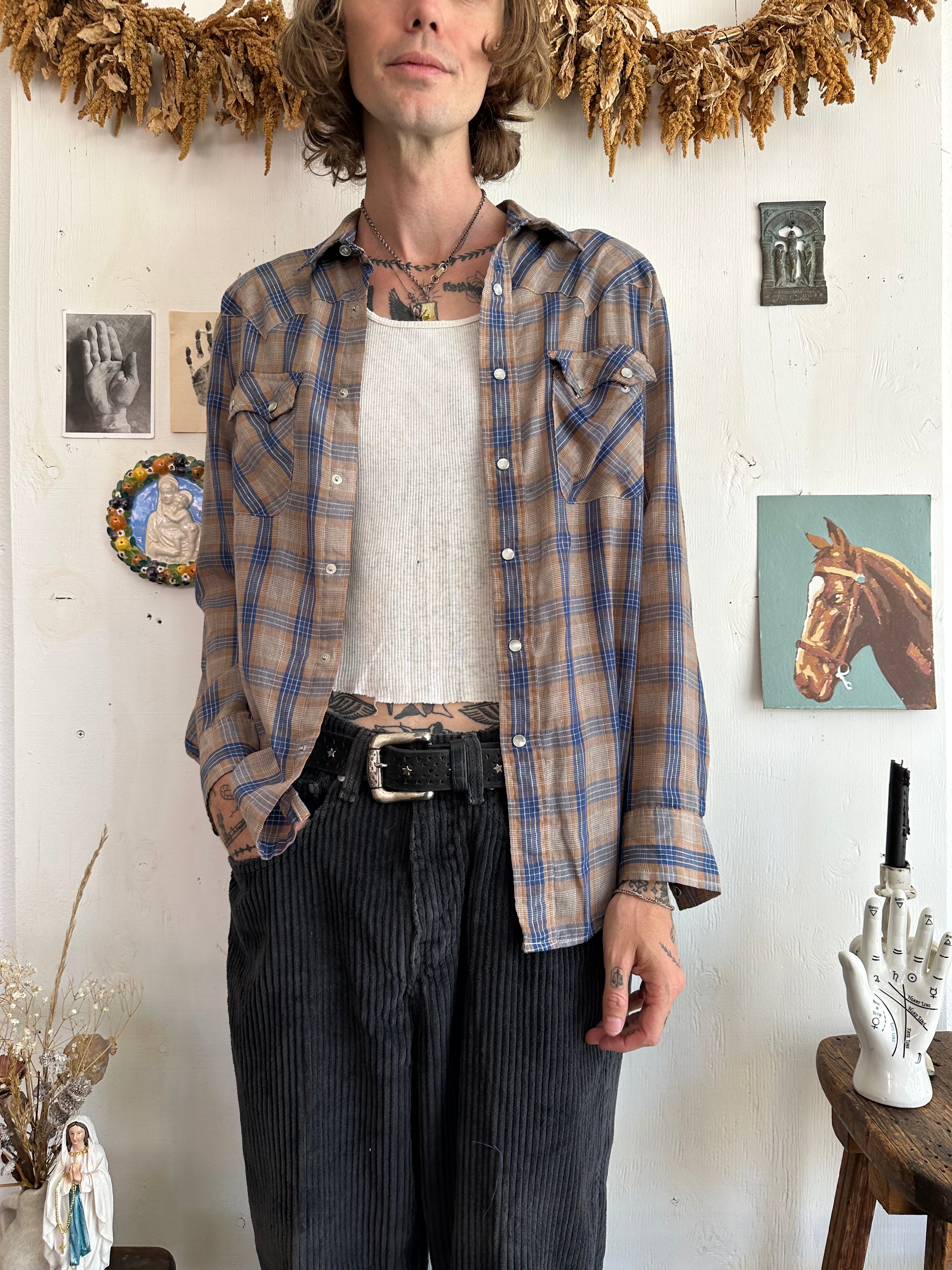 1980s Western Snap Button Shirt (L)
