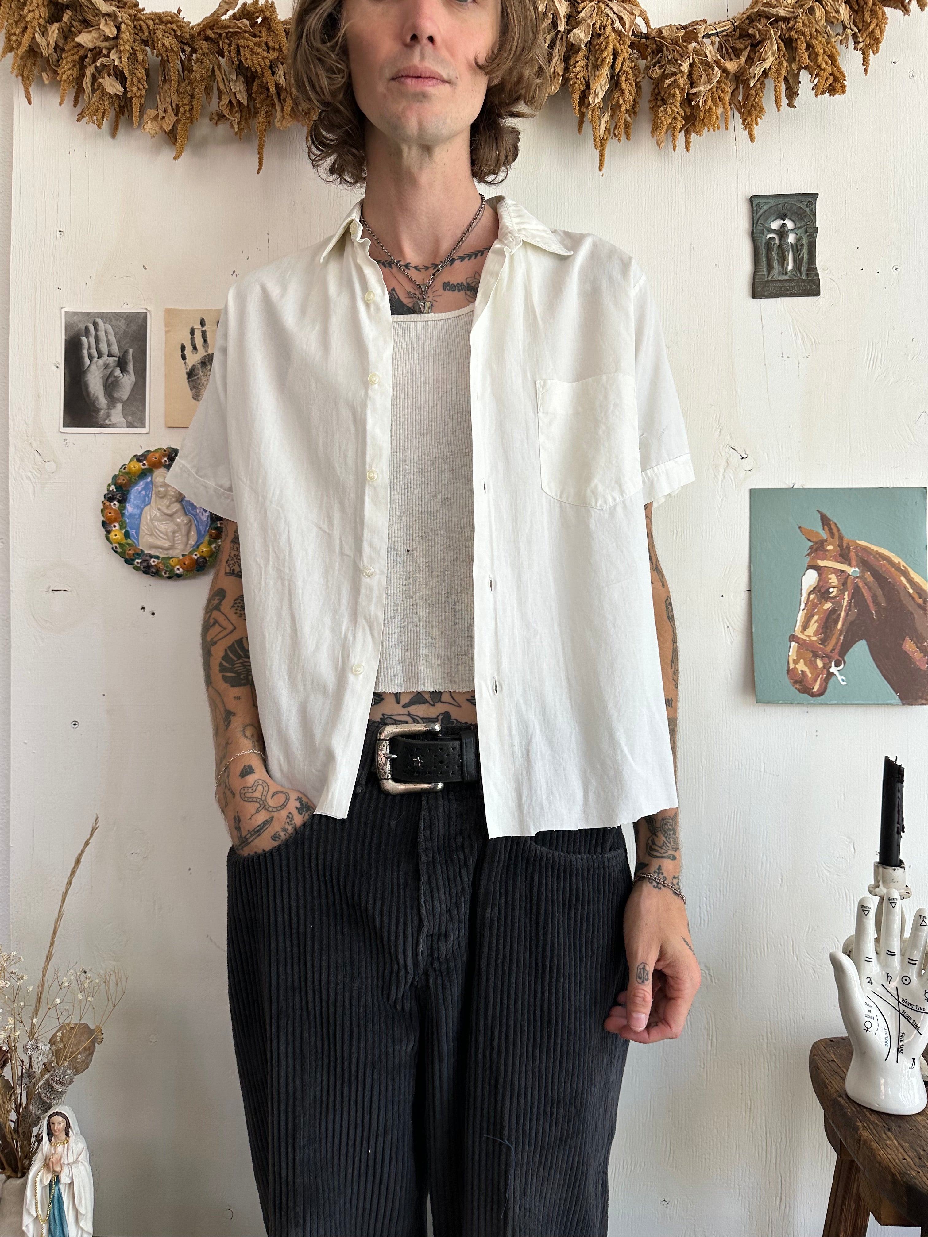 1960s Chopped Button Up (Boxy M)