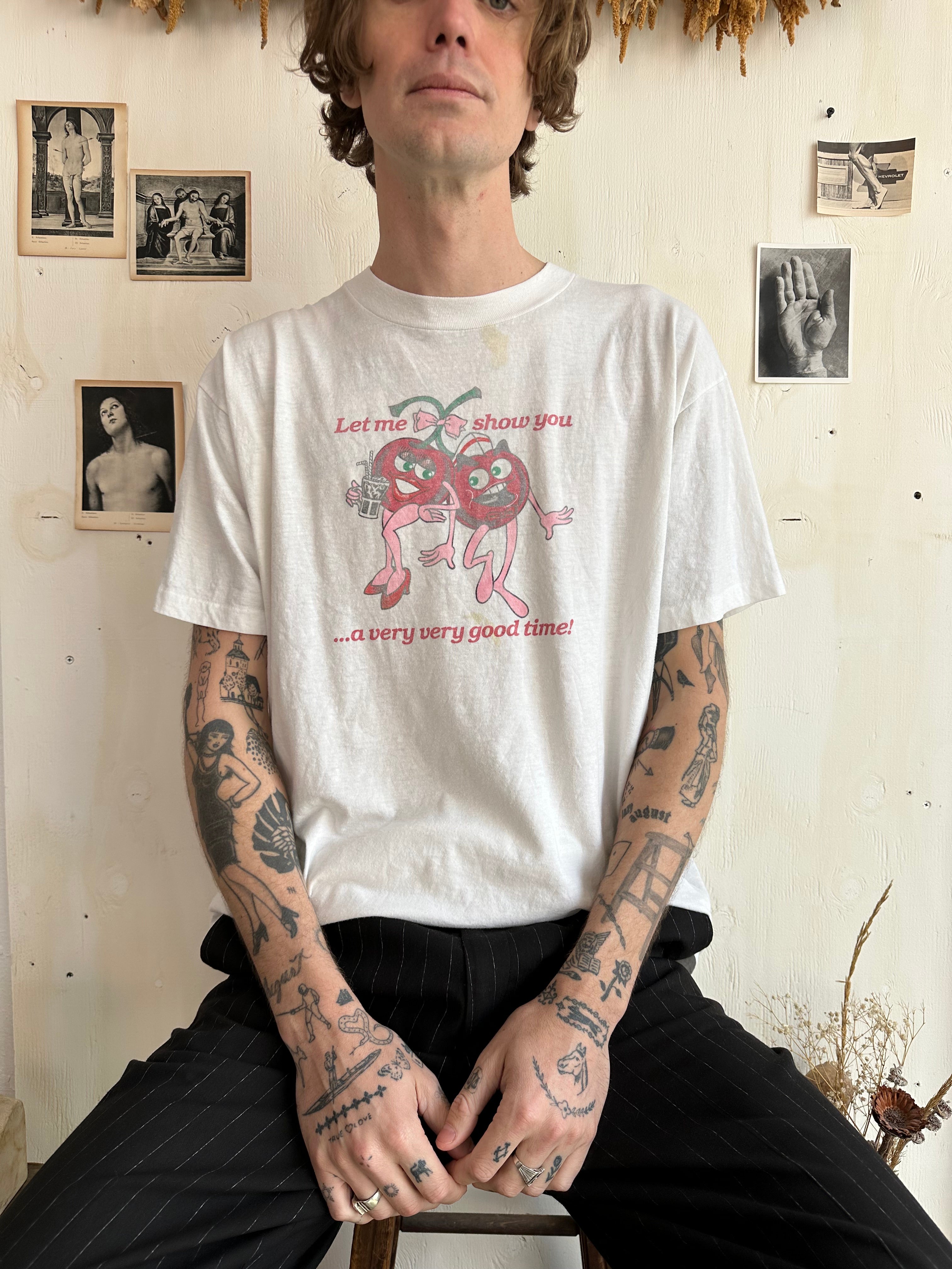 1990s Faded Leroux Cherries T-Shirt (XL)