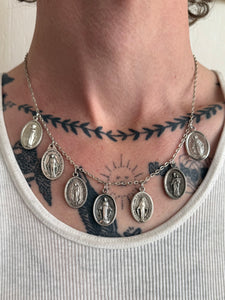 Vintage Mother Mary Charm Necklace (18")