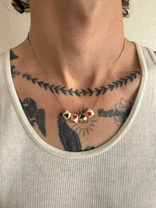 Ceramic Bead Playing Card Necklace (18")