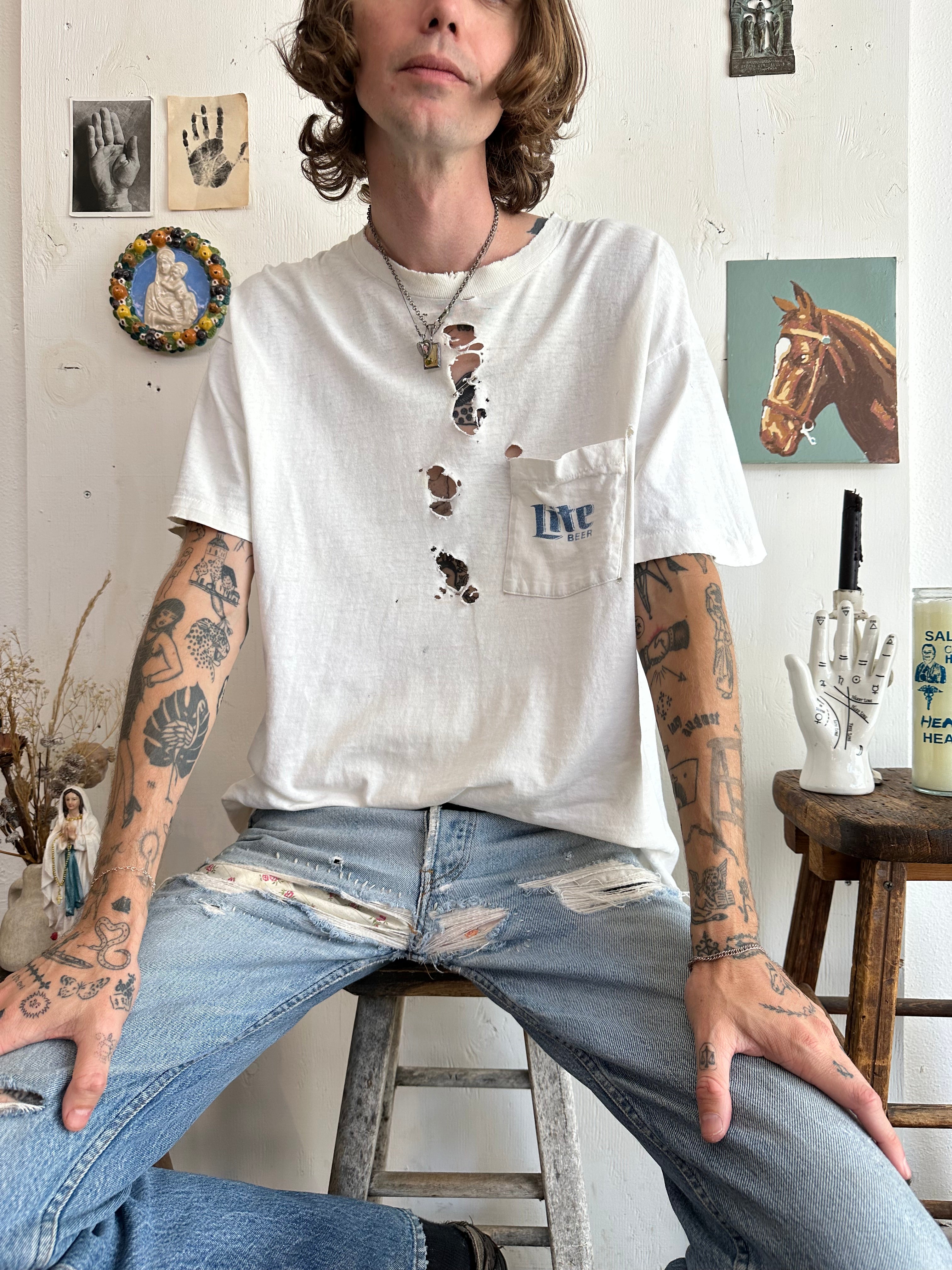1990s Thrashed Miller Lite Tee (XL)