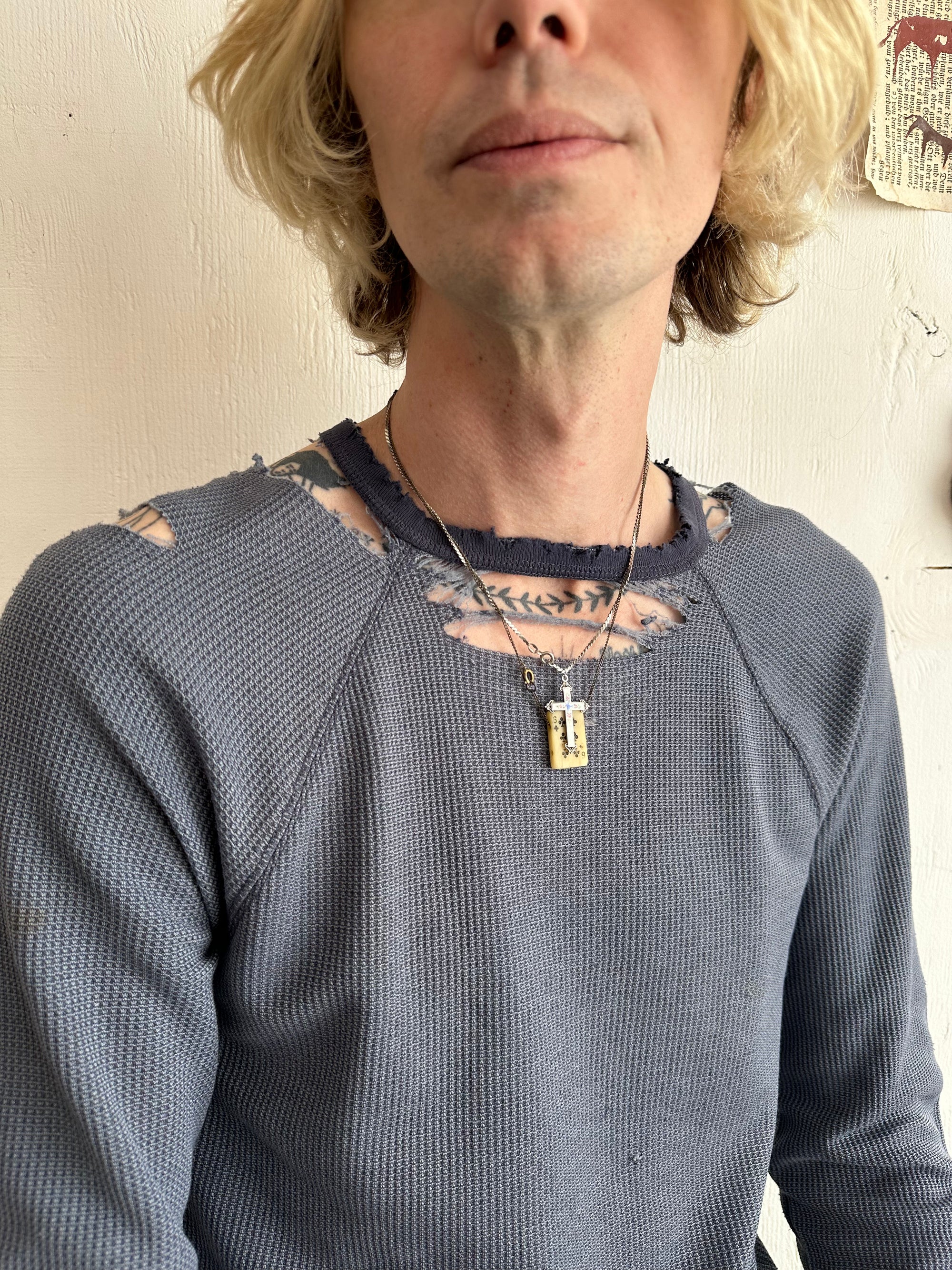 2000s Thrashed Slate Blue Thermal