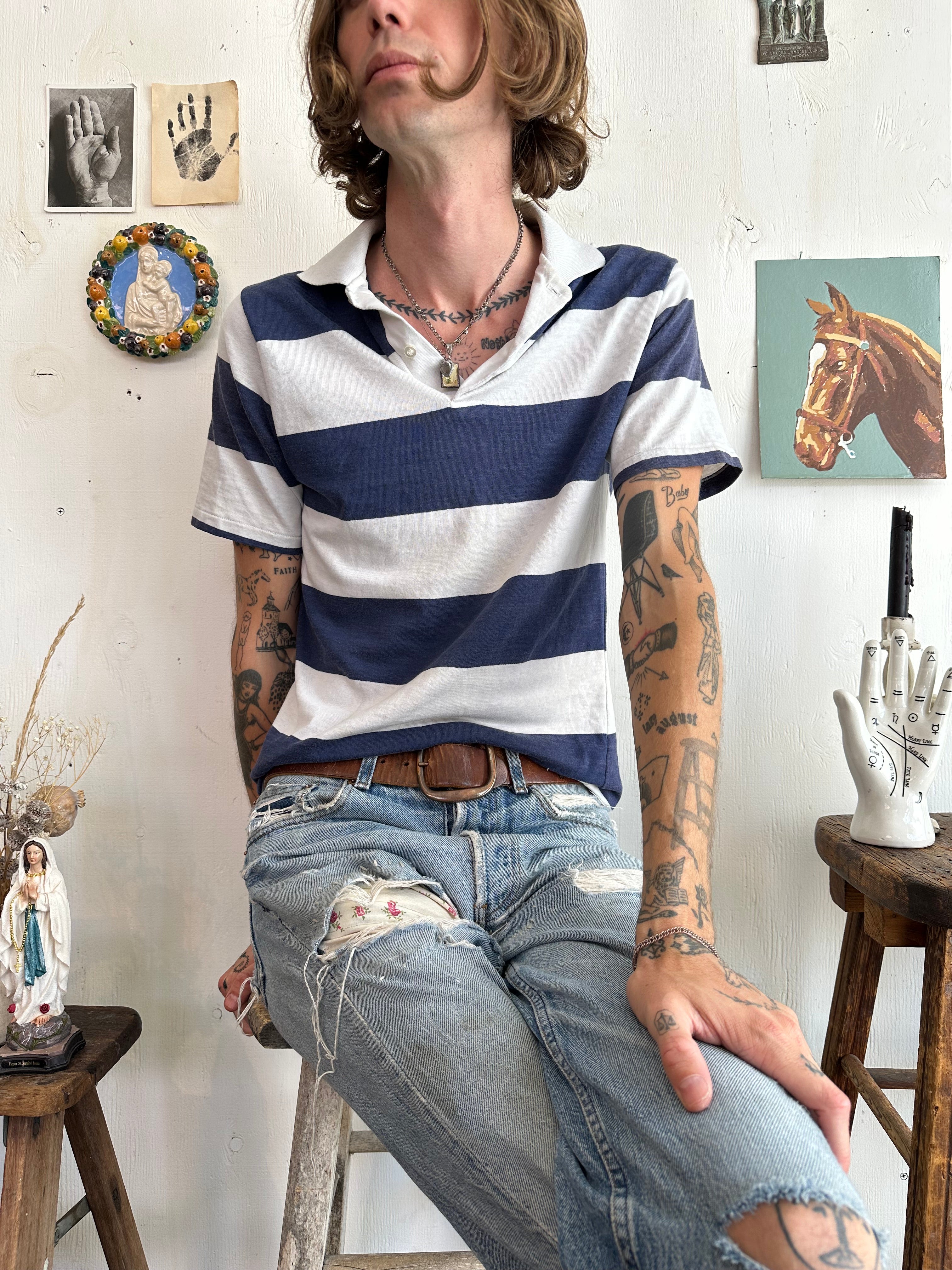 1980s Striped Polo (M)