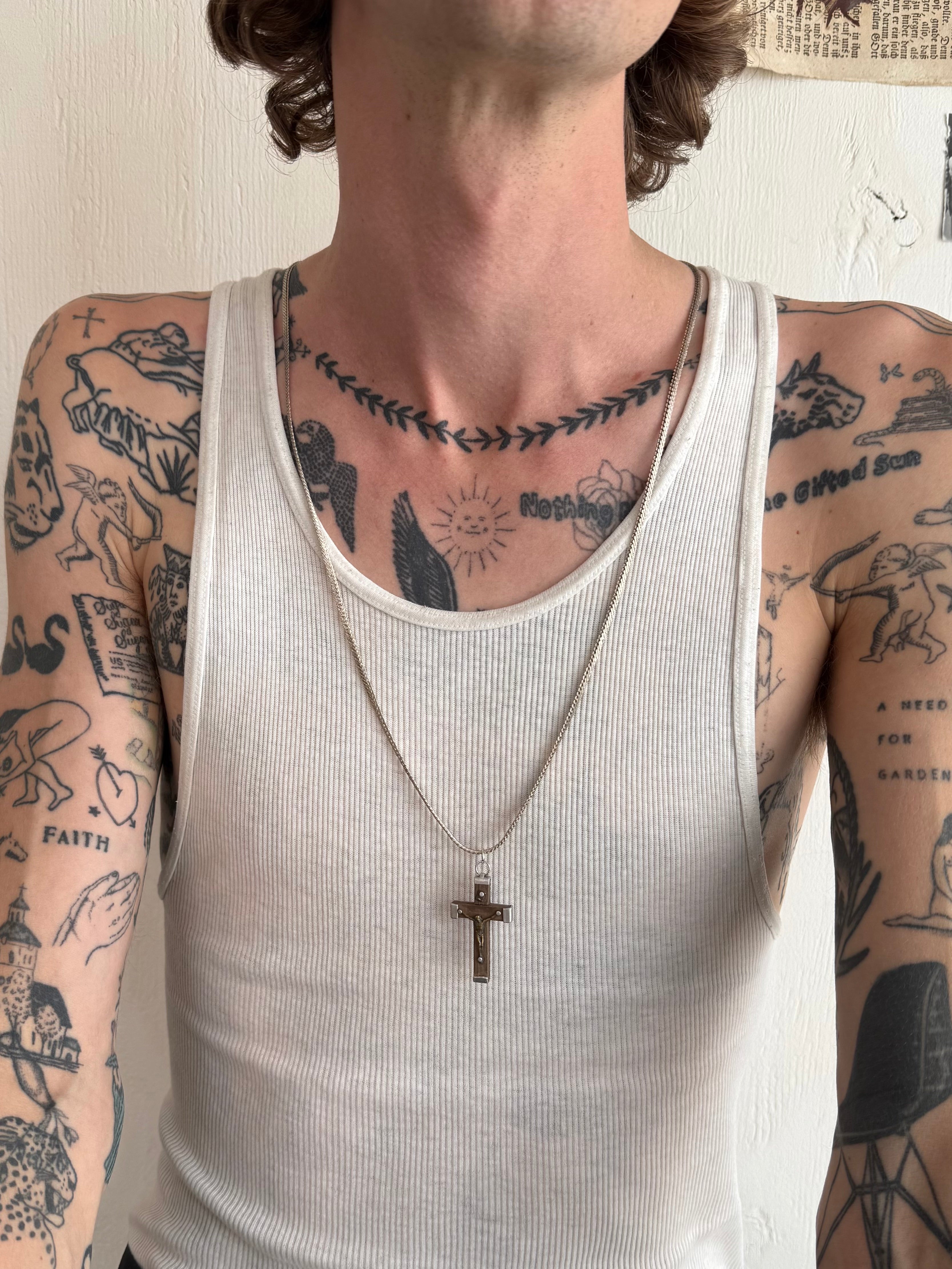 Vintage Jesus on the Cross Necklace (30")