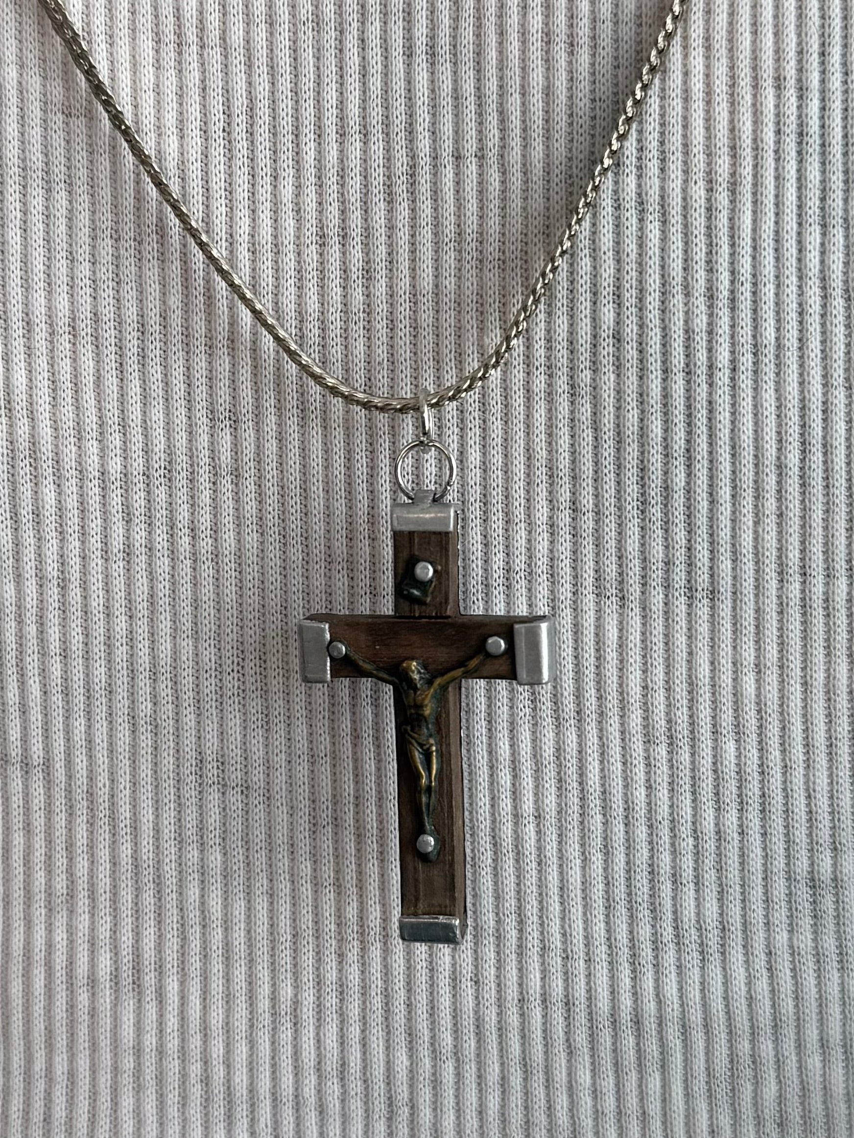 Vintage Jesus on the Cross Necklace (30")