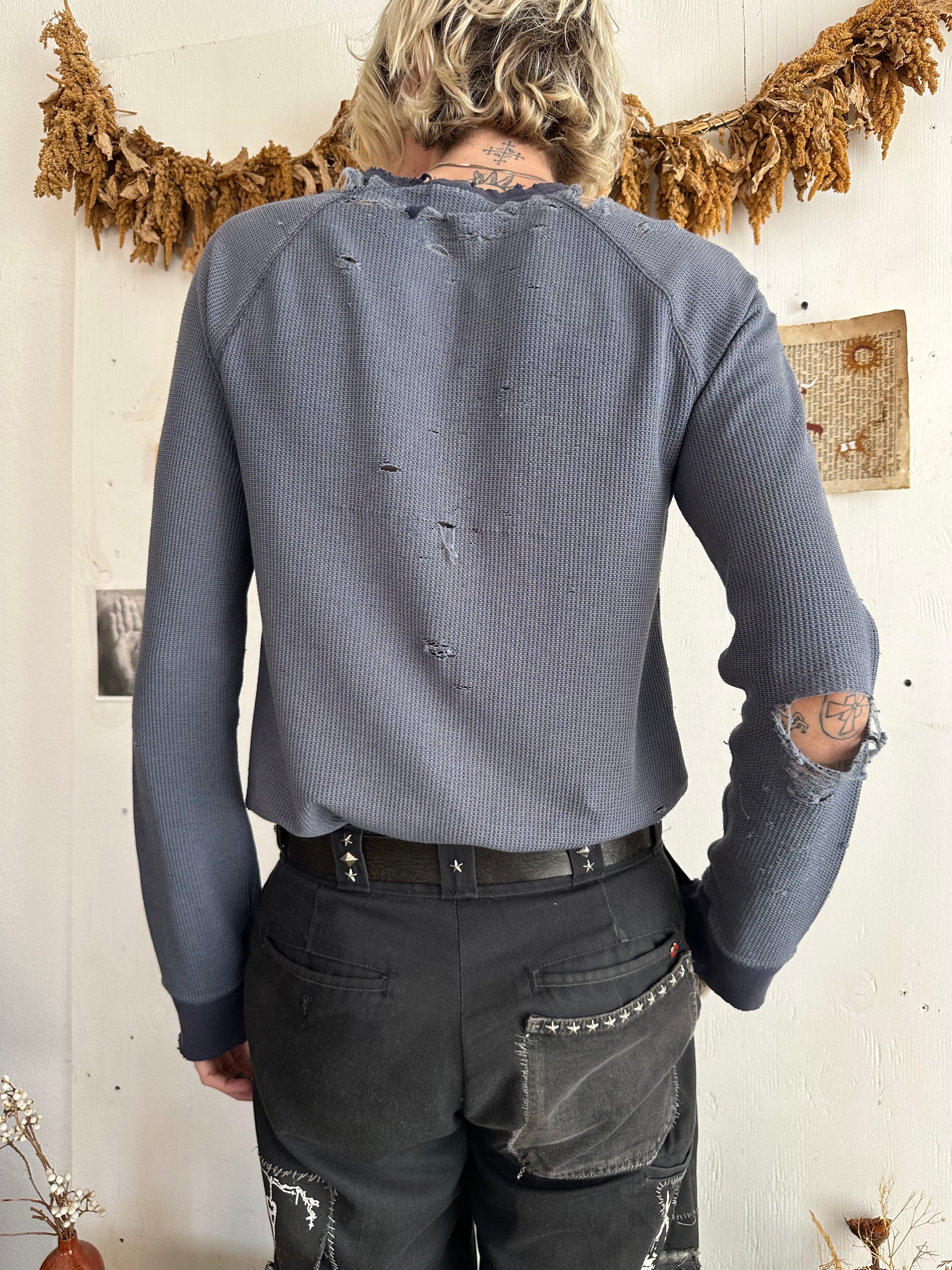 2000s Thrashed Slate Blue Thermal
