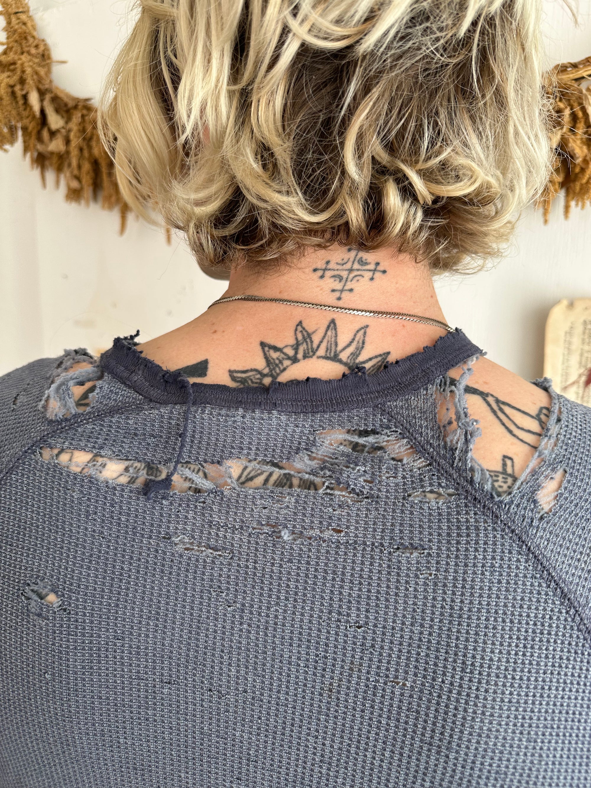 2000s Thrashed Slate Blue Thermal