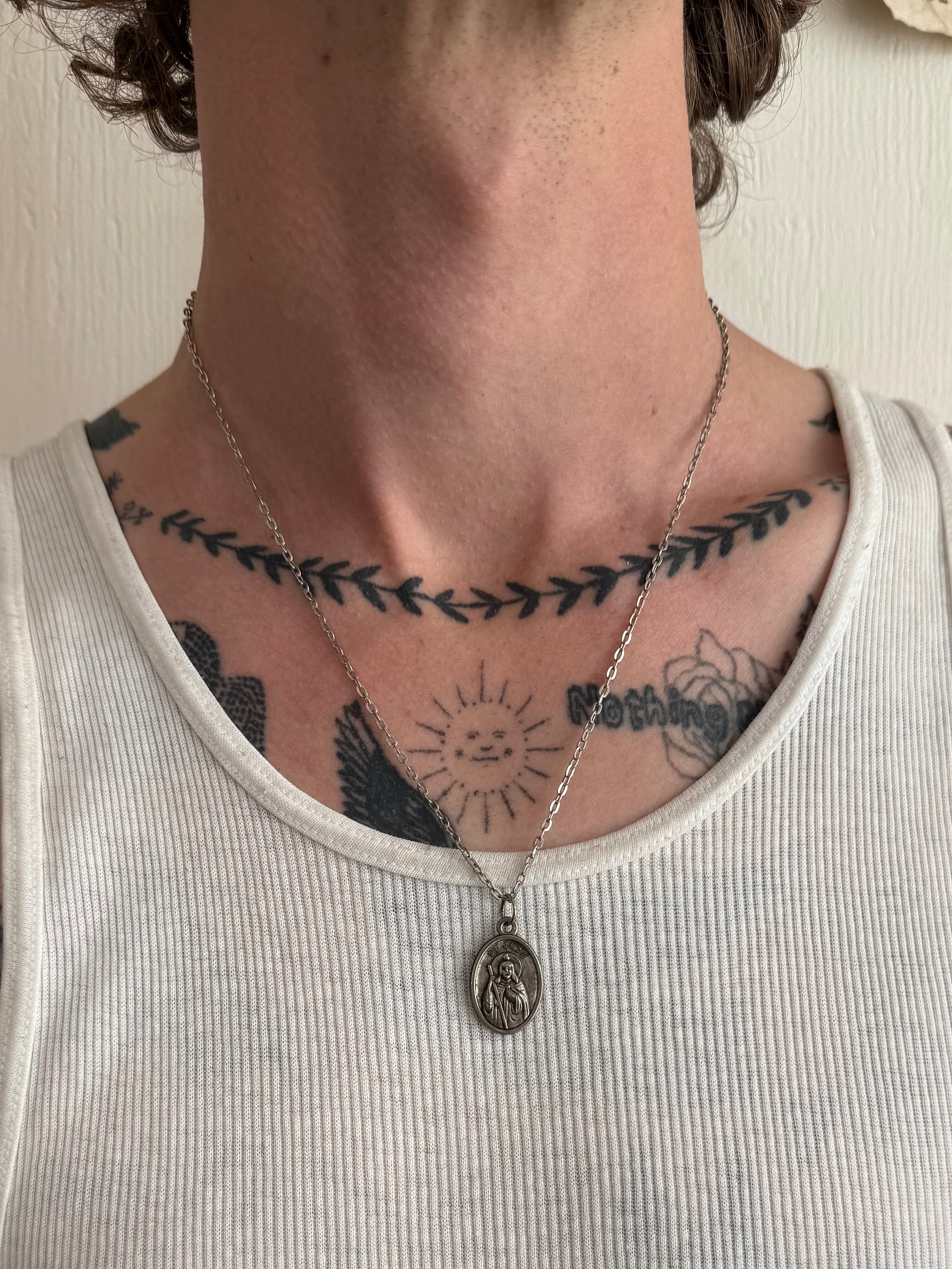 Vintage St. Jude Pendant Necklace (20")