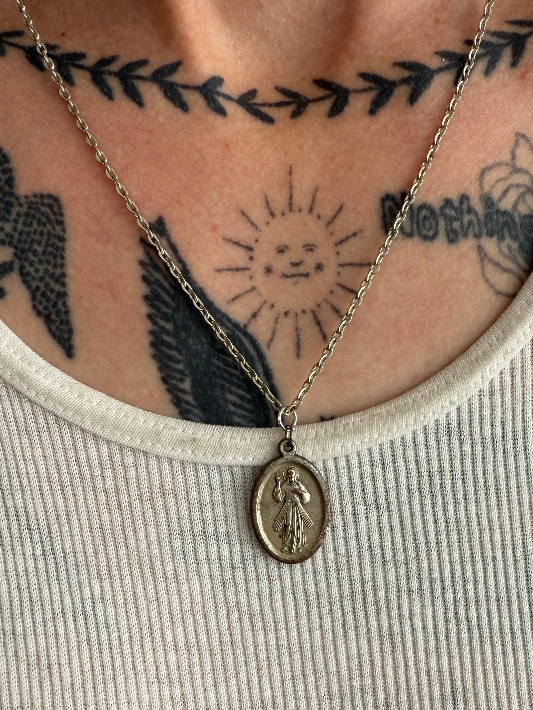 “Jesus, I Trust in You” Pendant Necklace (20")
