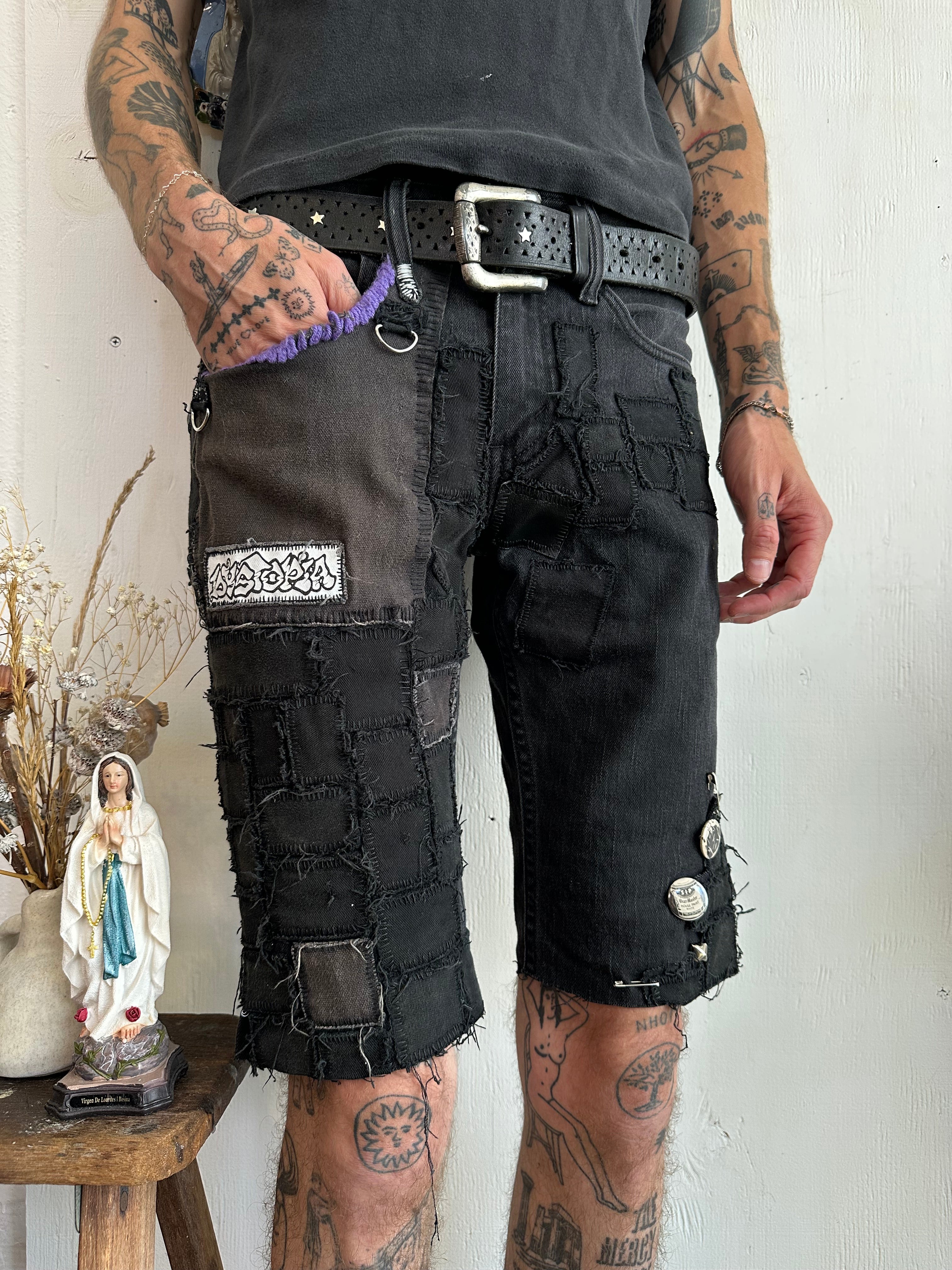 2000s Heavily Patched Crust Punk Shorts (30/11)