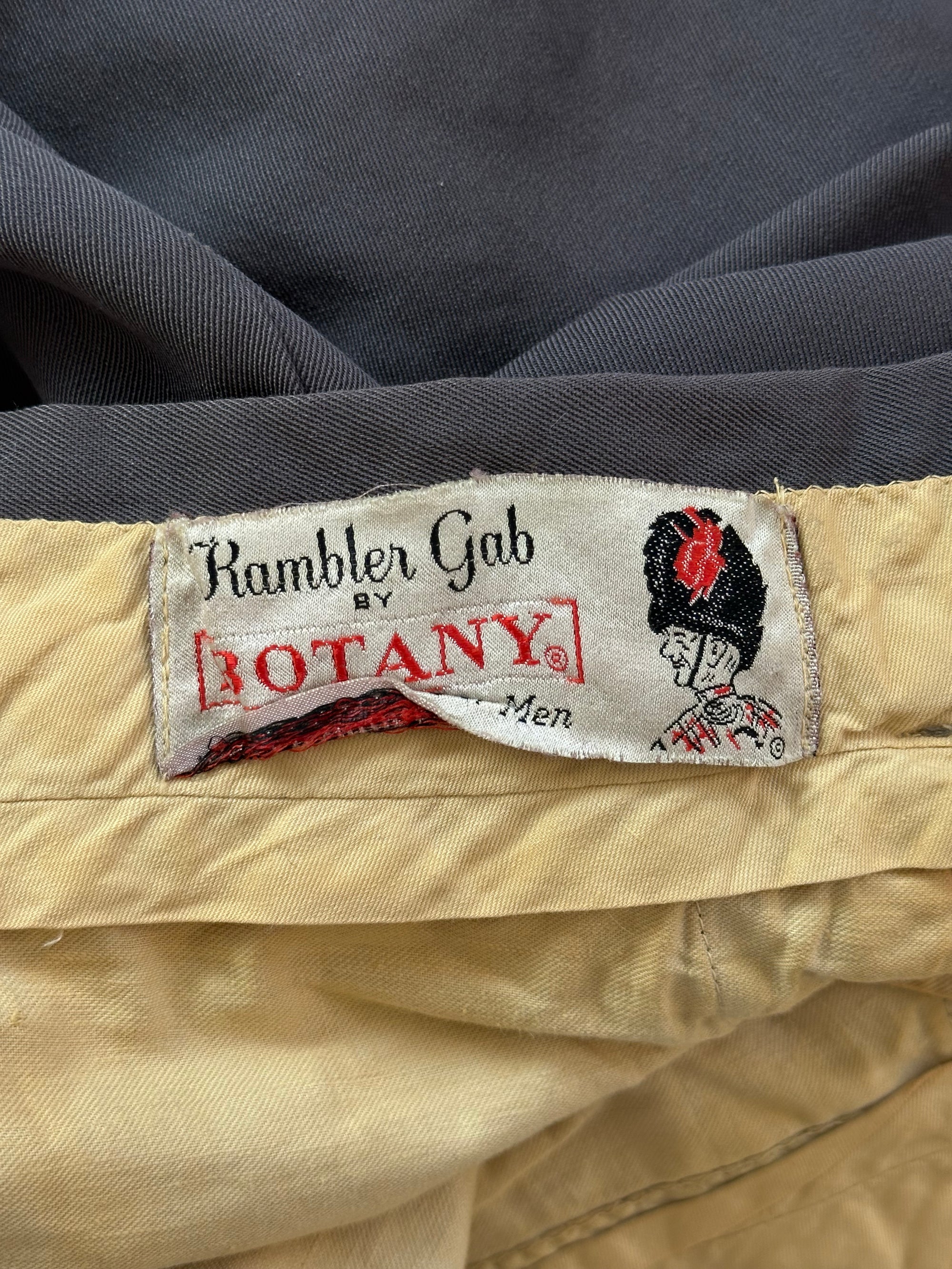 1940s Baggy Gaberdine Pleated Trousers