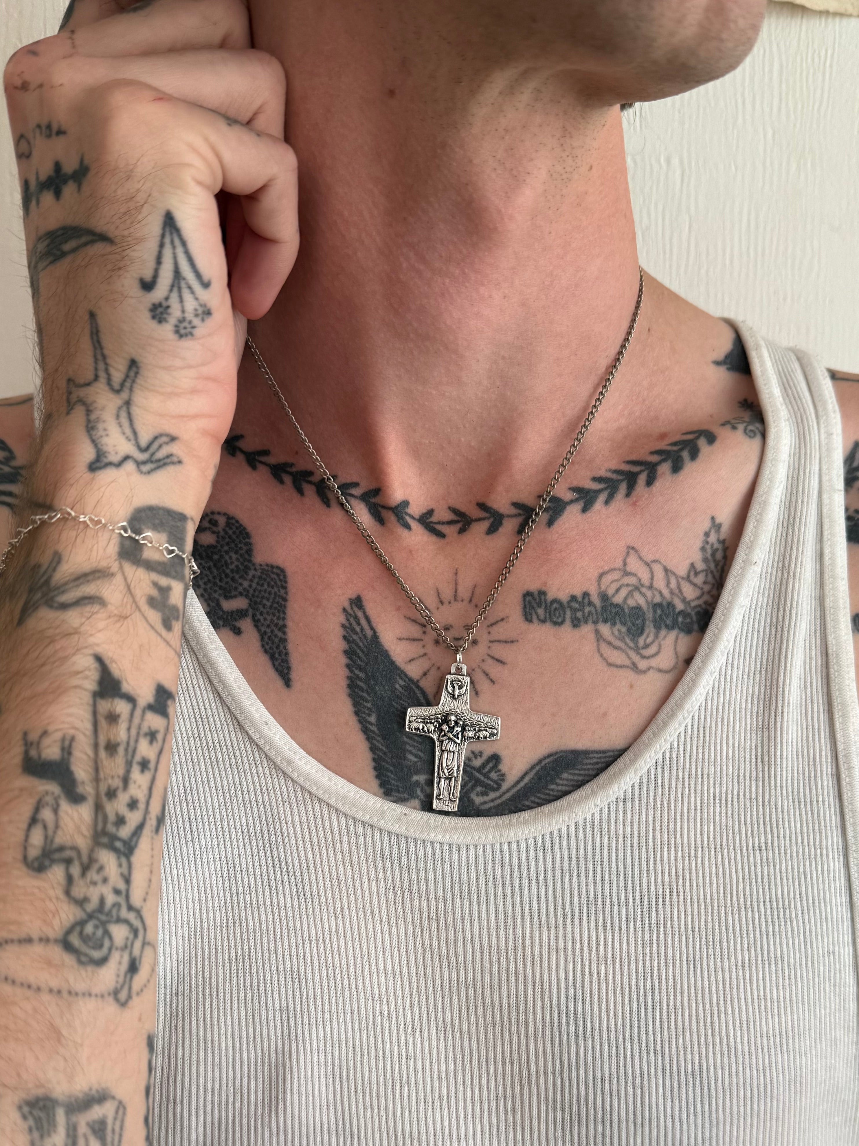 Vintage Cross Necklace (18")