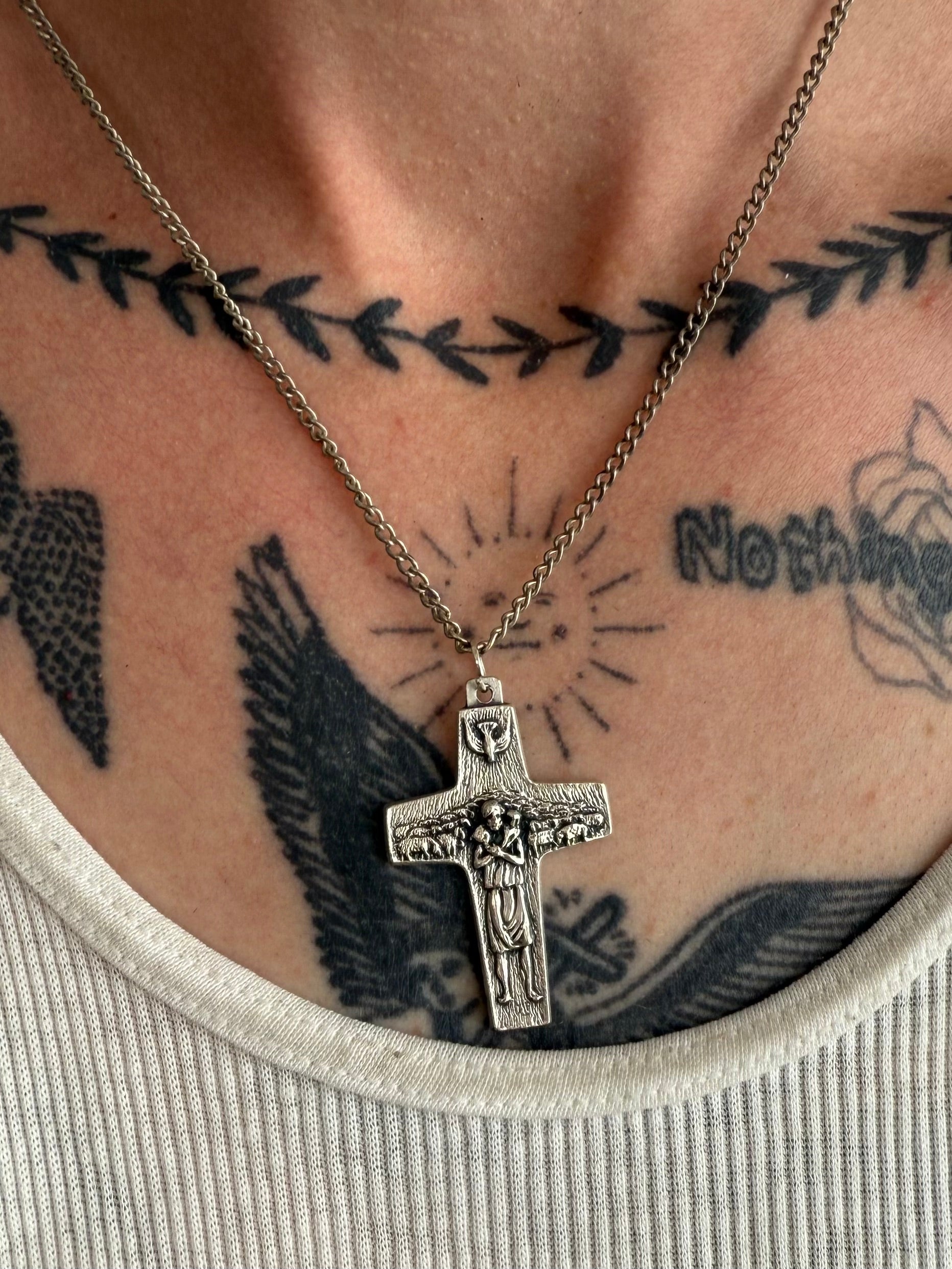Vintage Cross Necklace (18")