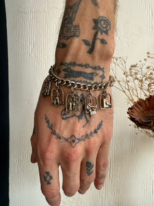 Vintage Ten Commandments Charm Bracelet (7.5")