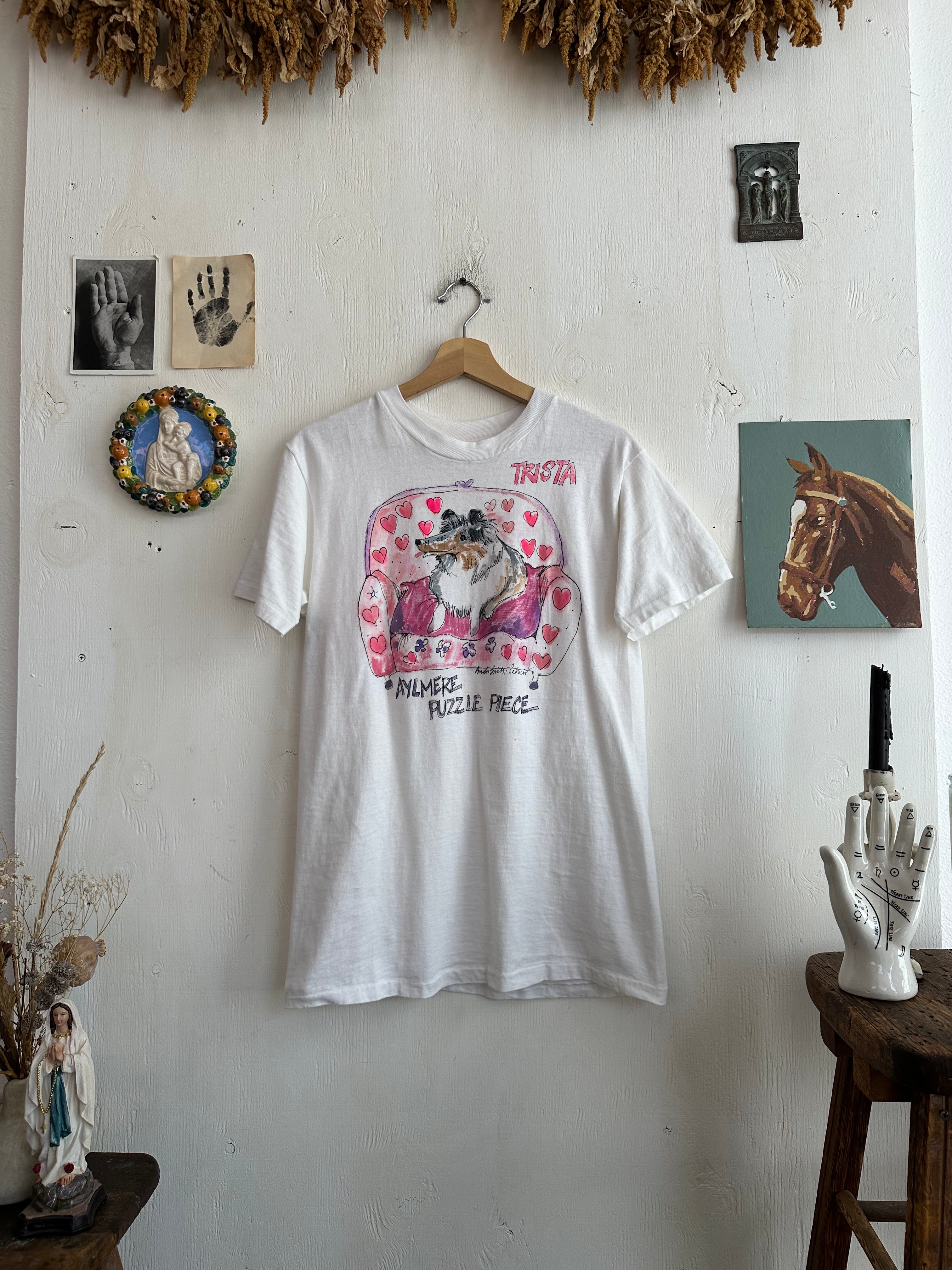 1980s Hand Drawn Dog T-Shirt (M/L)