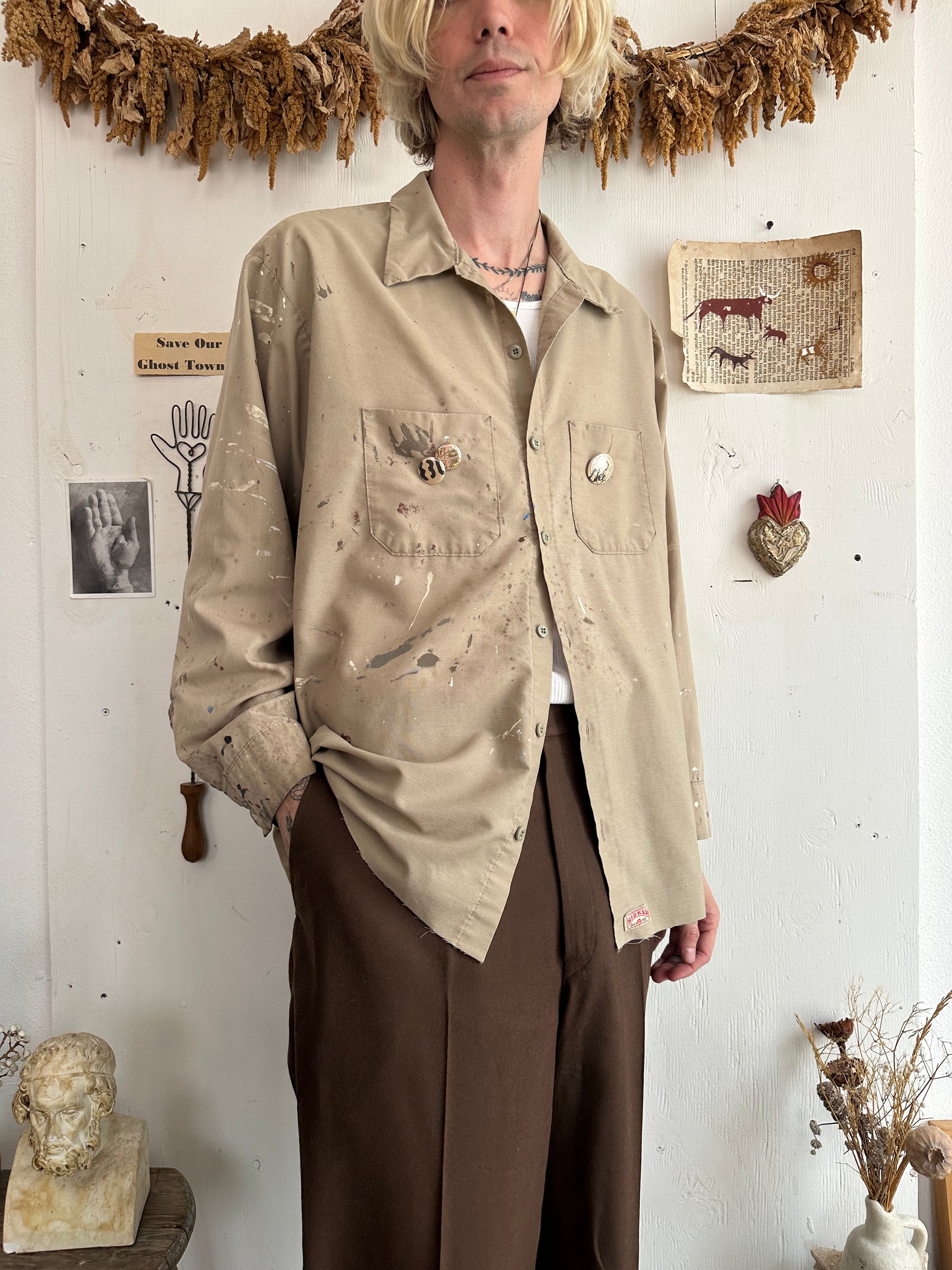 1990s Painter Work Shirt W/ Pins