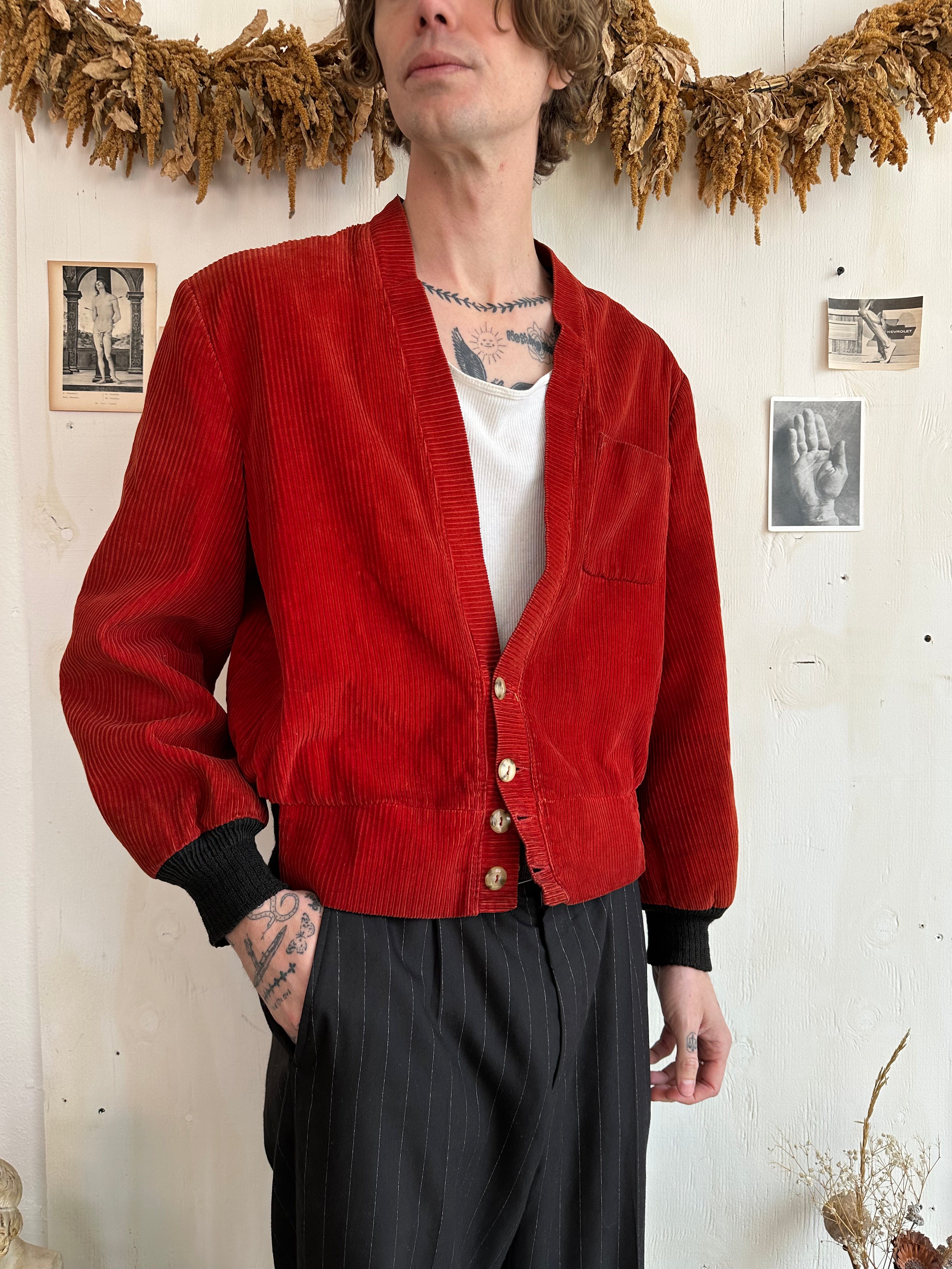 1950s/1960s Corduroy Cardigan Jacket (Boxy M/L)