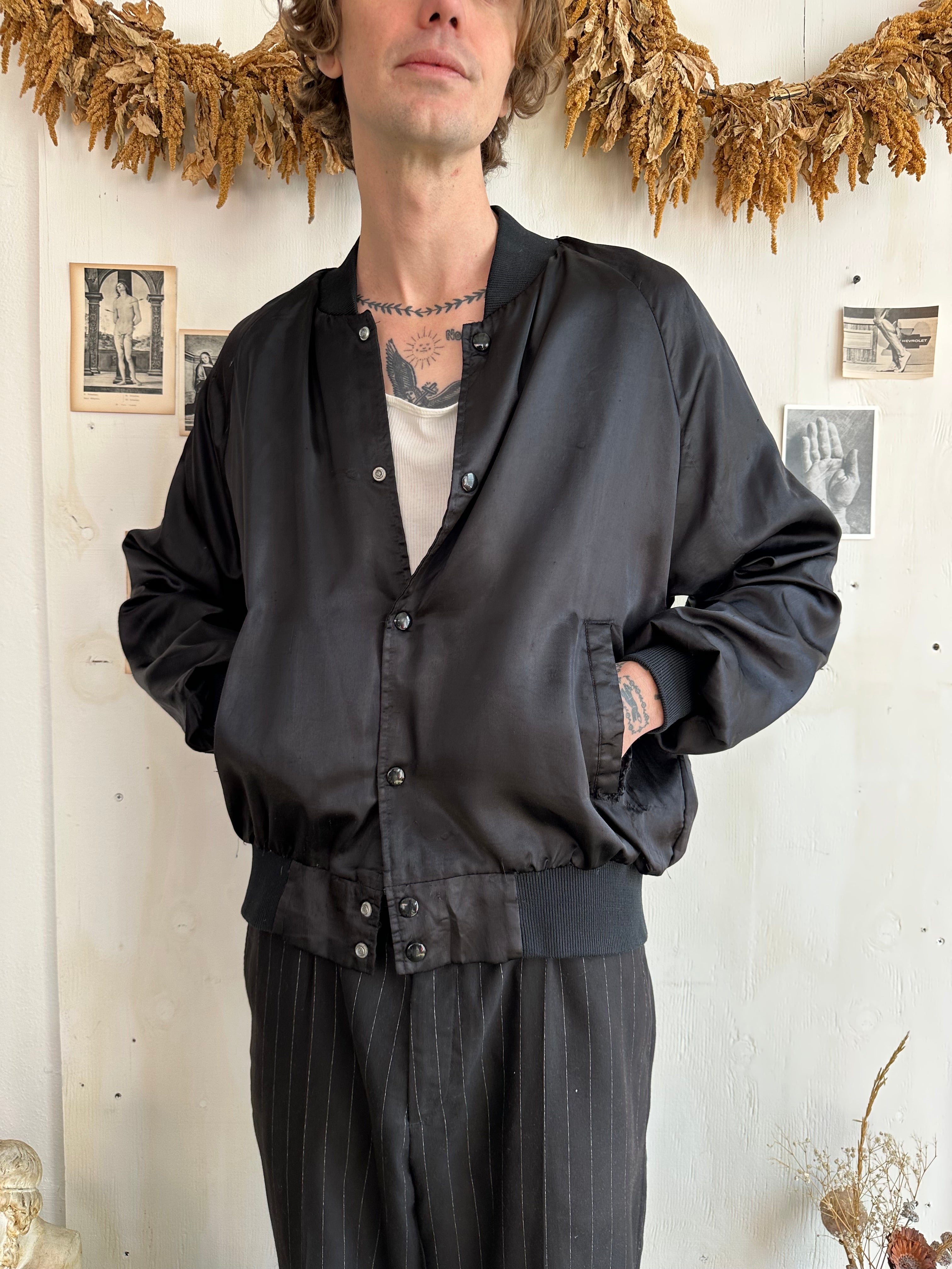 1980s Silky Nylon Bomber Jacket (Boxy M/L)