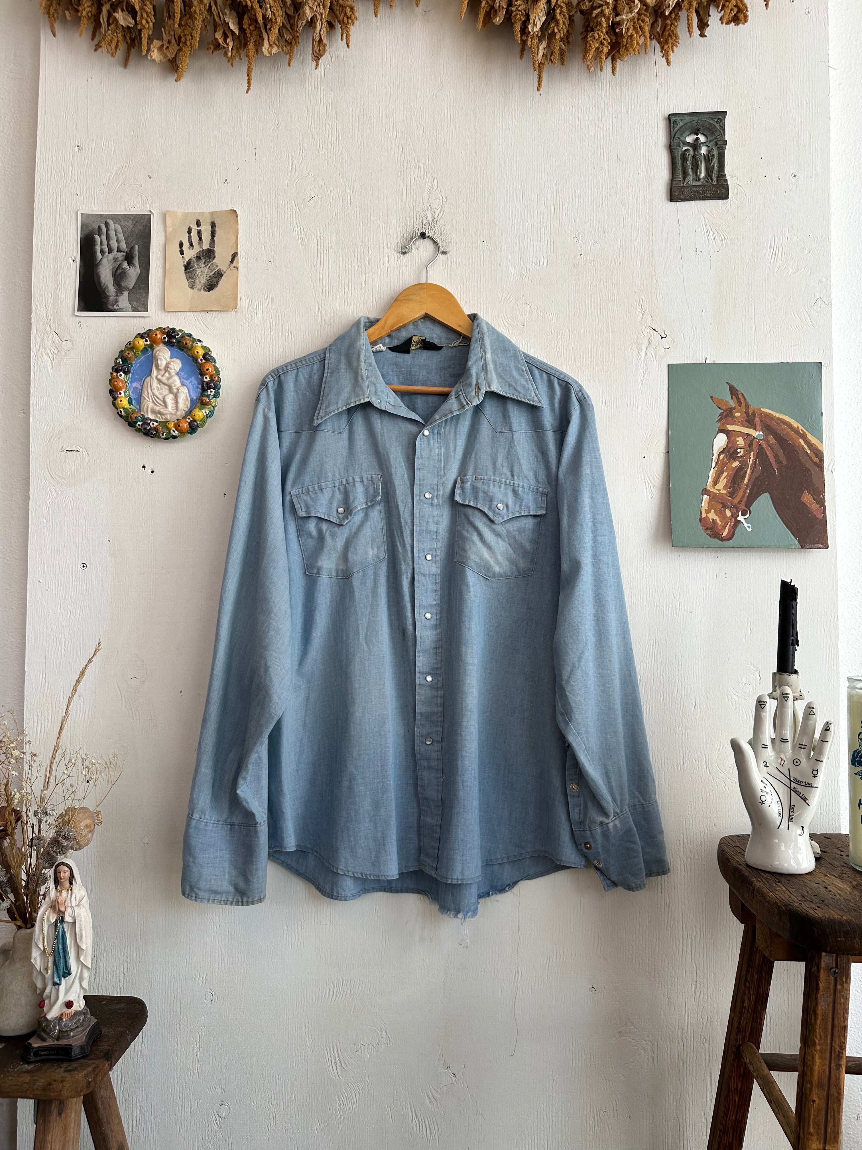 1970s Well Worn Western Shirt (Boxy XL)