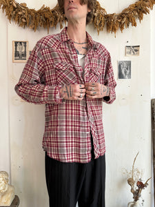 1990s Thrashed Wrangler Western Flannel Shirt (L/XL)