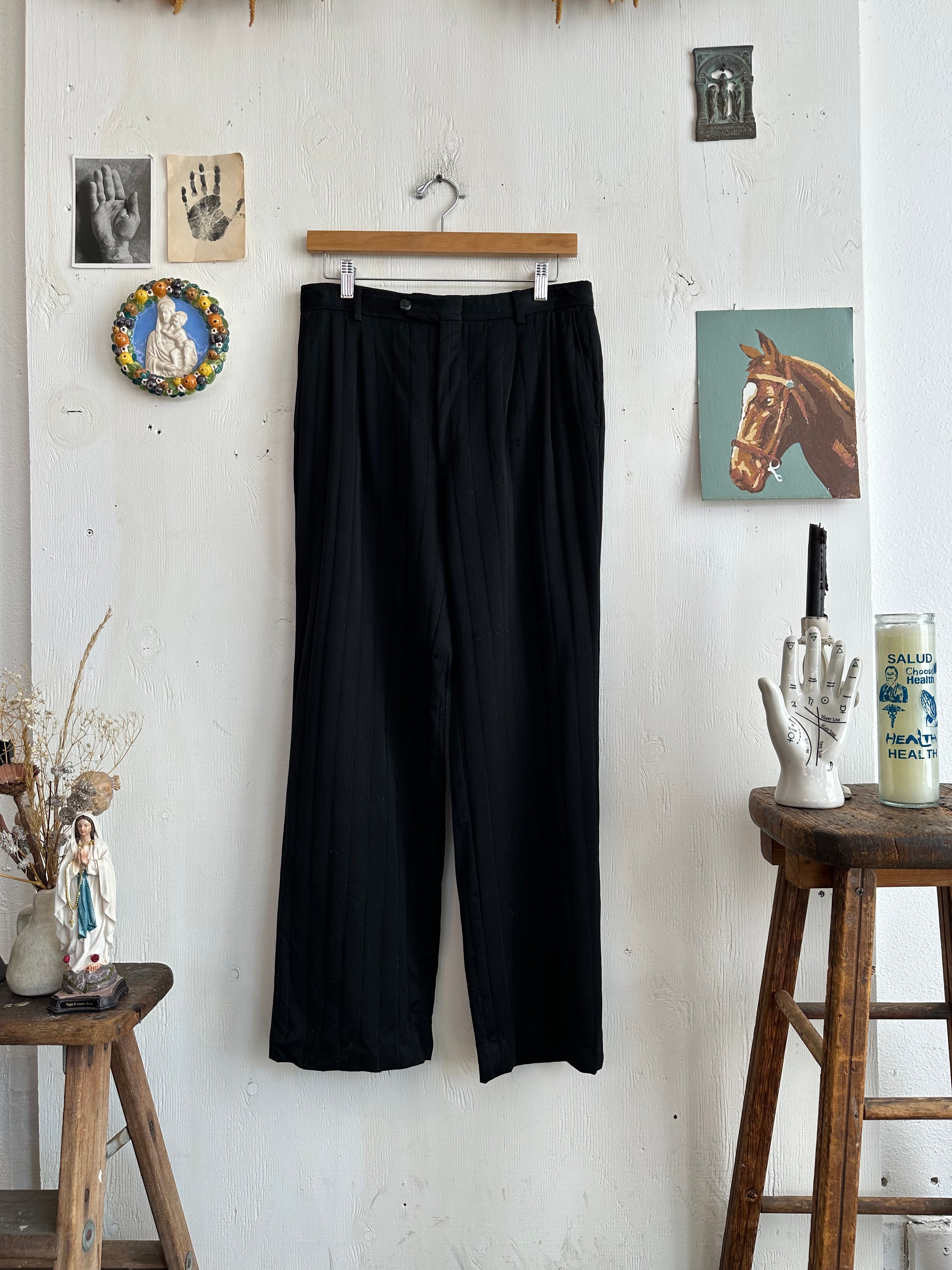 1980s Pleated Pinstripe Trousers (30/30)