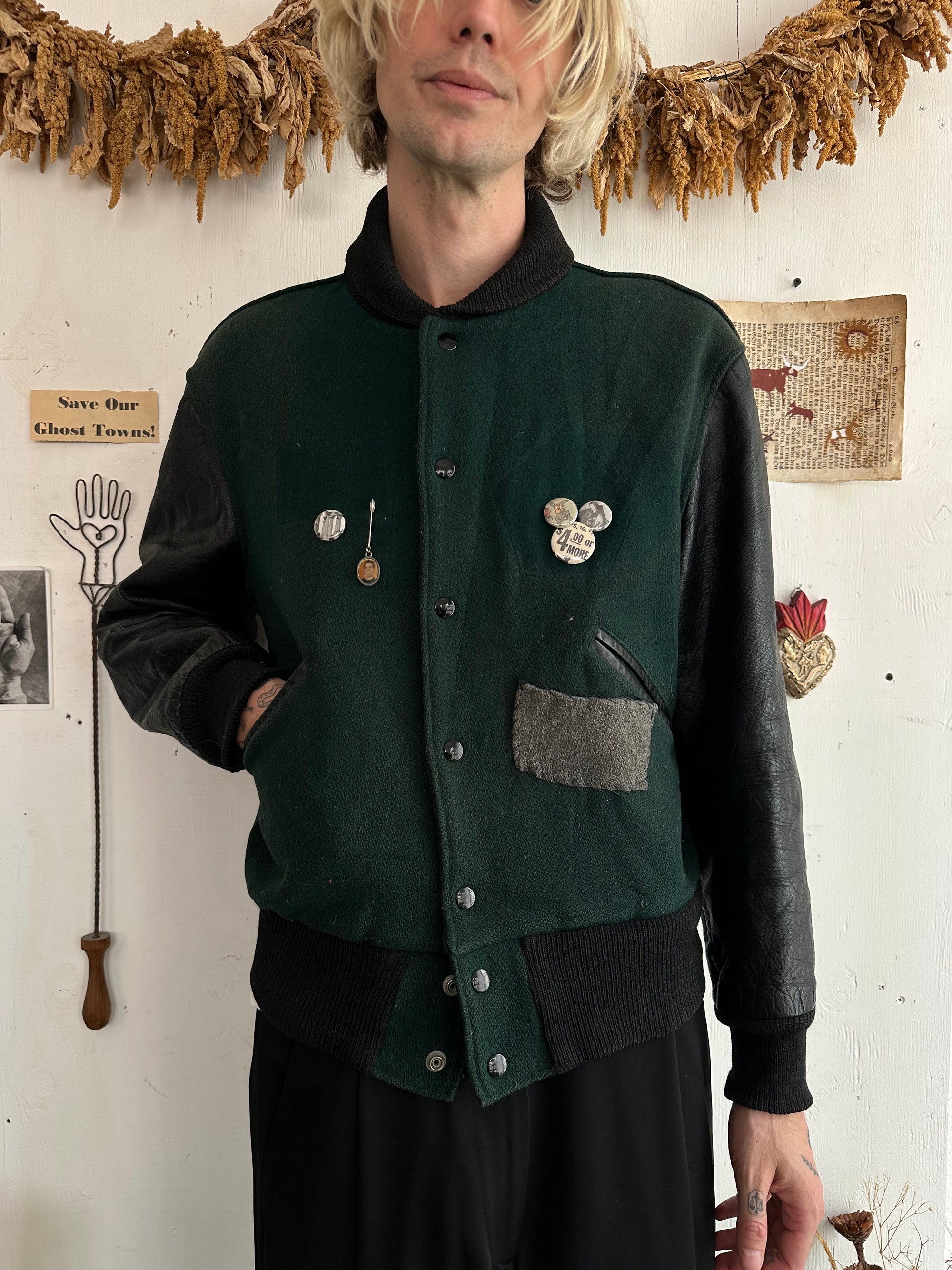 1950s Perfect Letterman Jacket W/ Soft Leather Sleeves