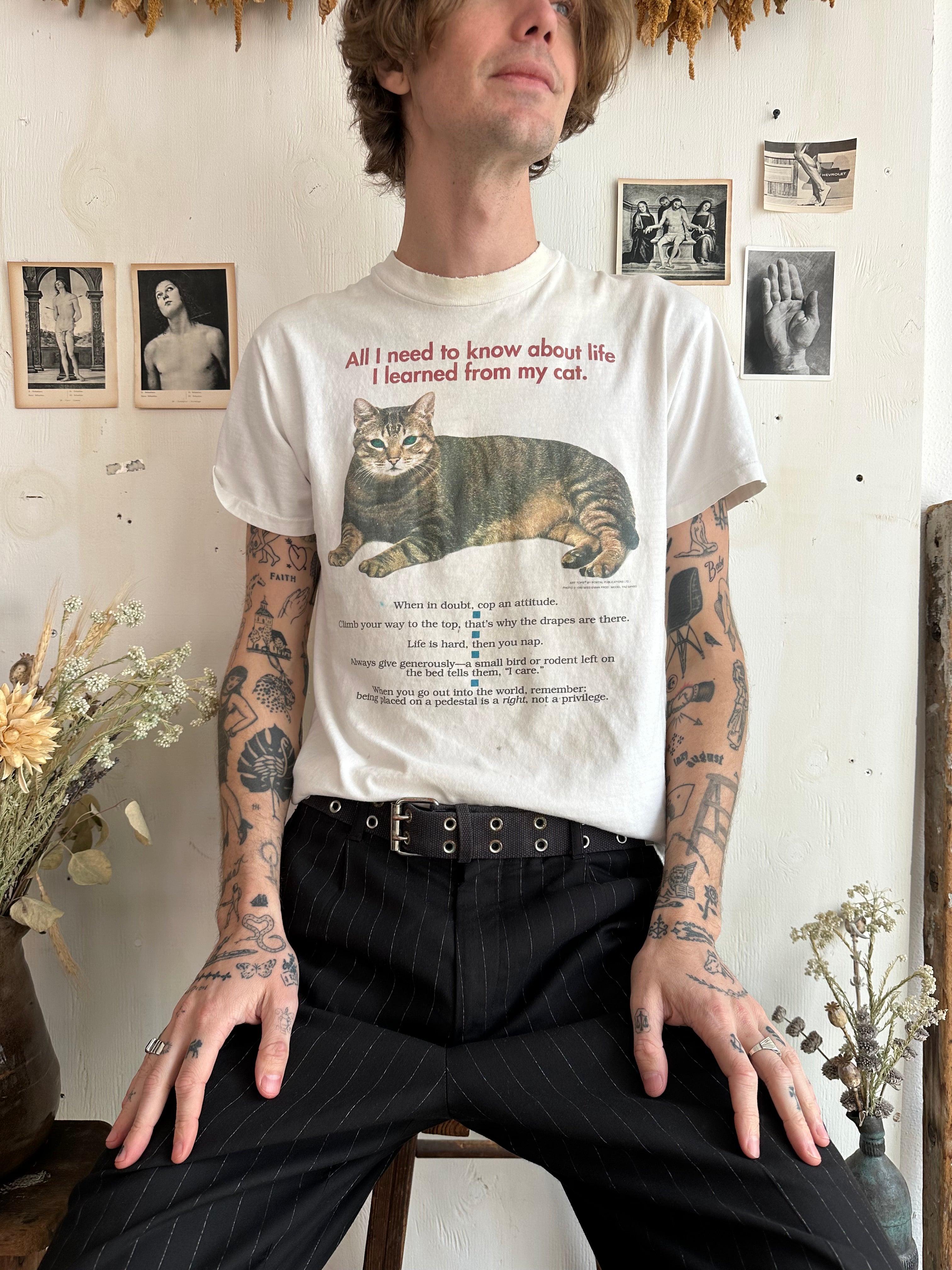 1992 Learned from My Cat Tee (M/L)