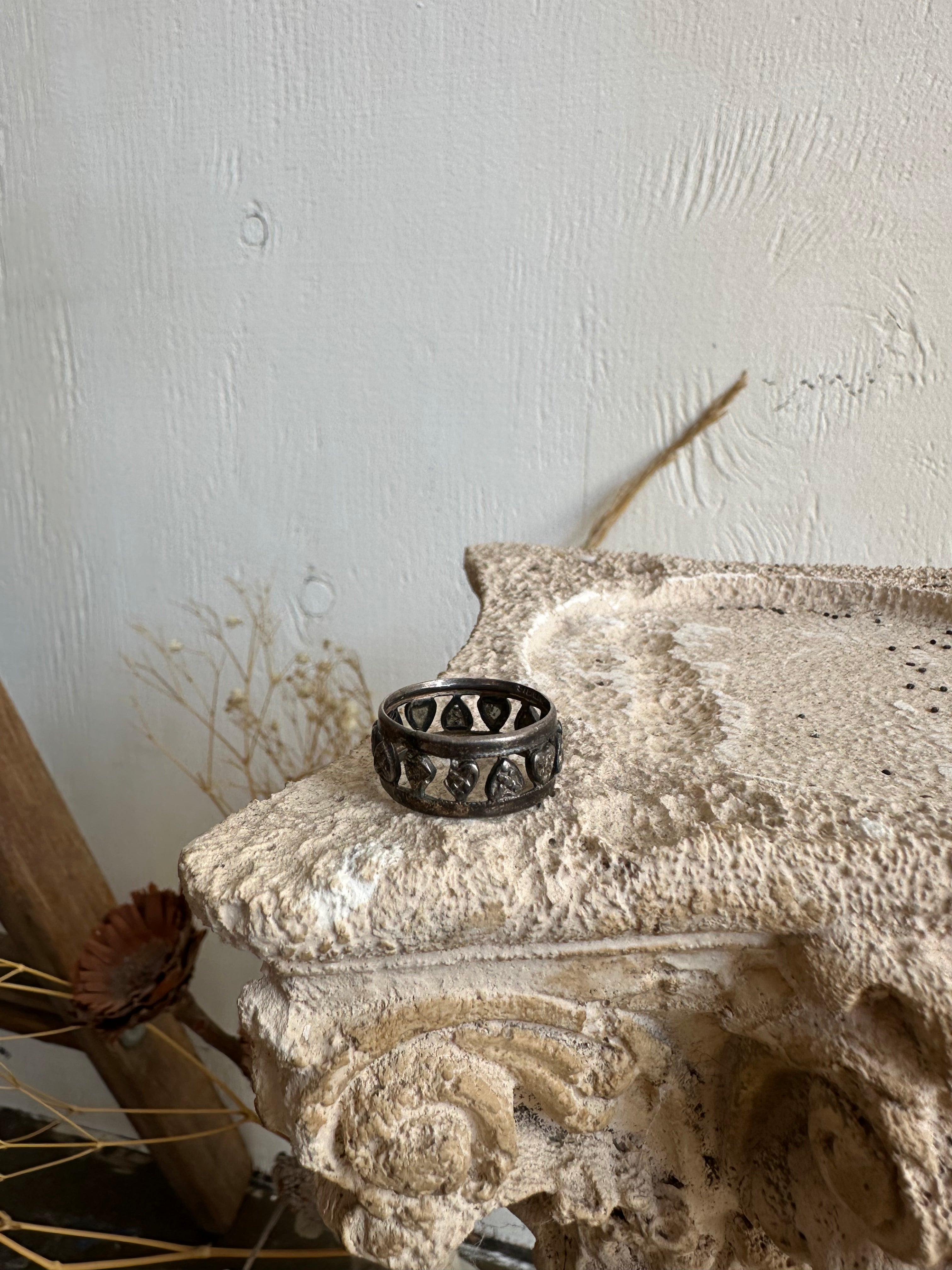 Vintage Sterling Hearts Ring