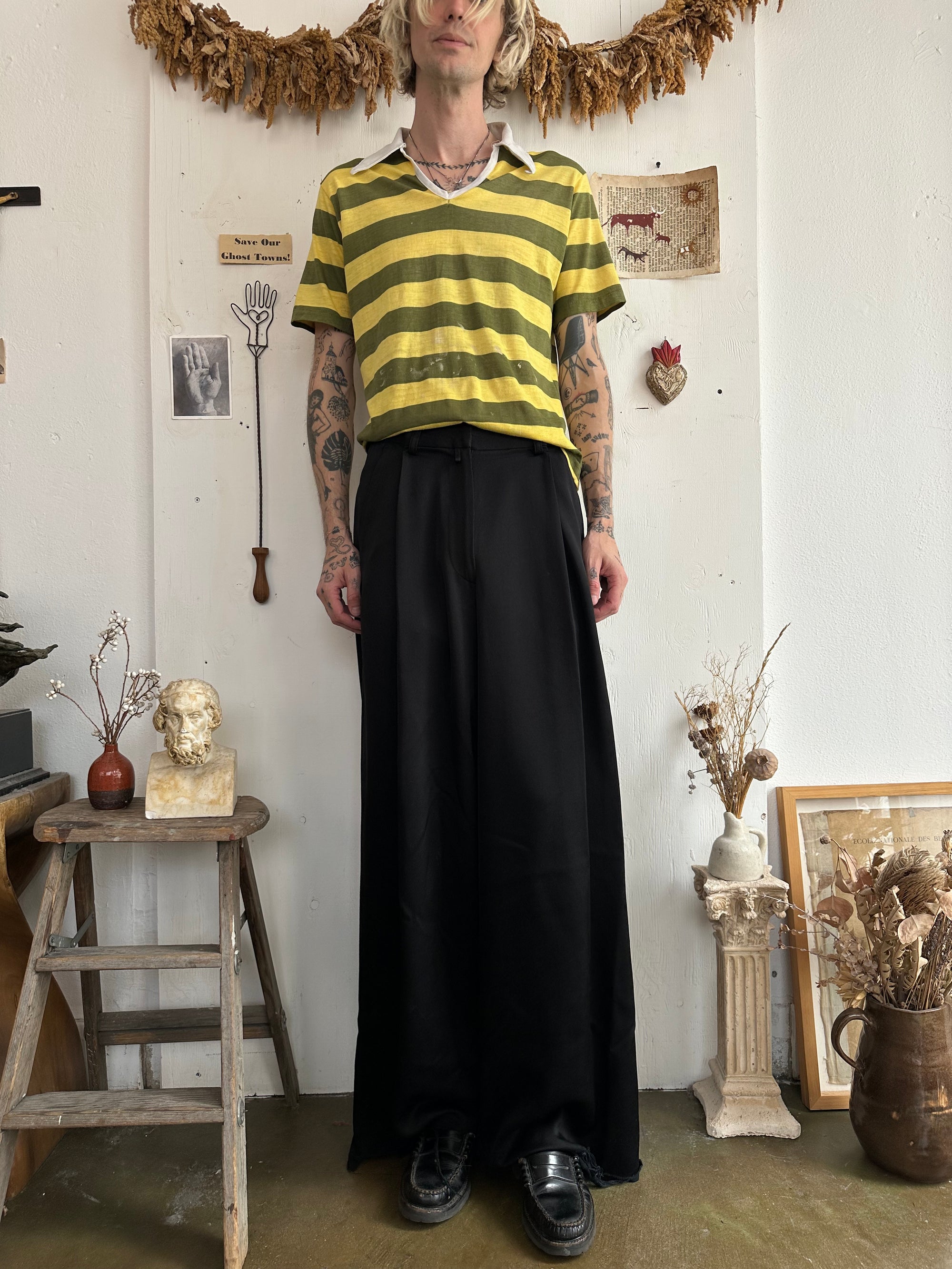1970s Paper Thin Striped Polo