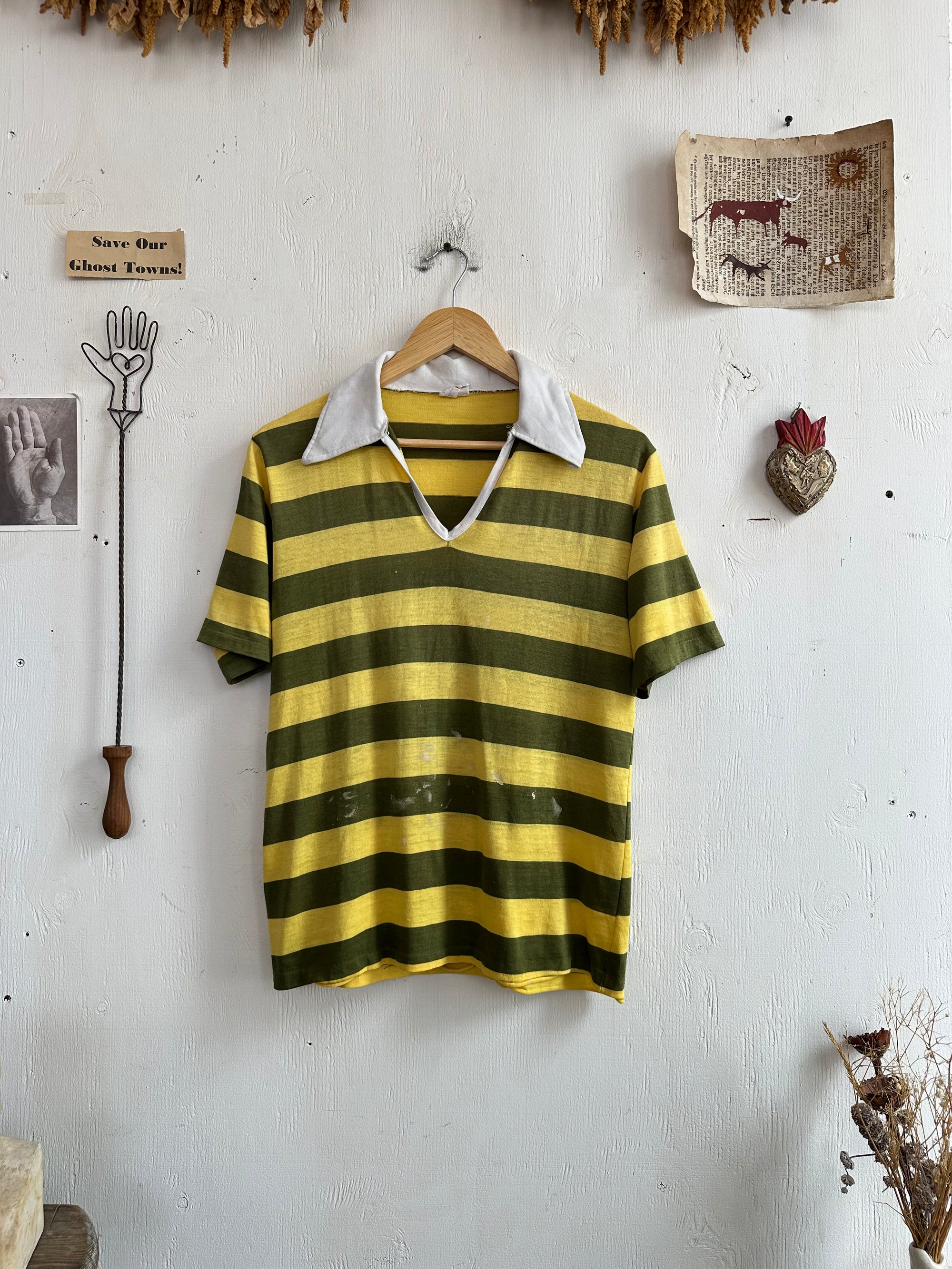 1970s Paper Thin Striped Polo