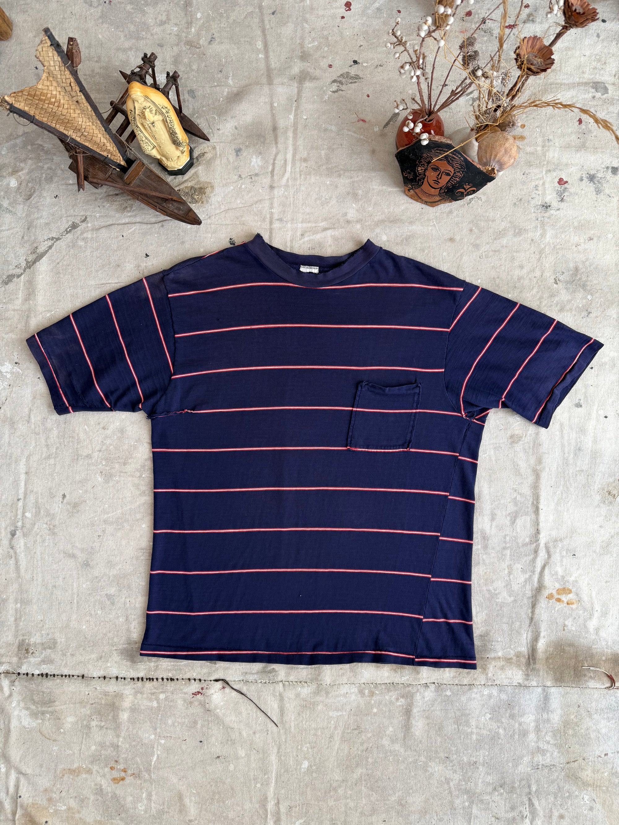 1970s Well Worn Striped Pocket Tee
