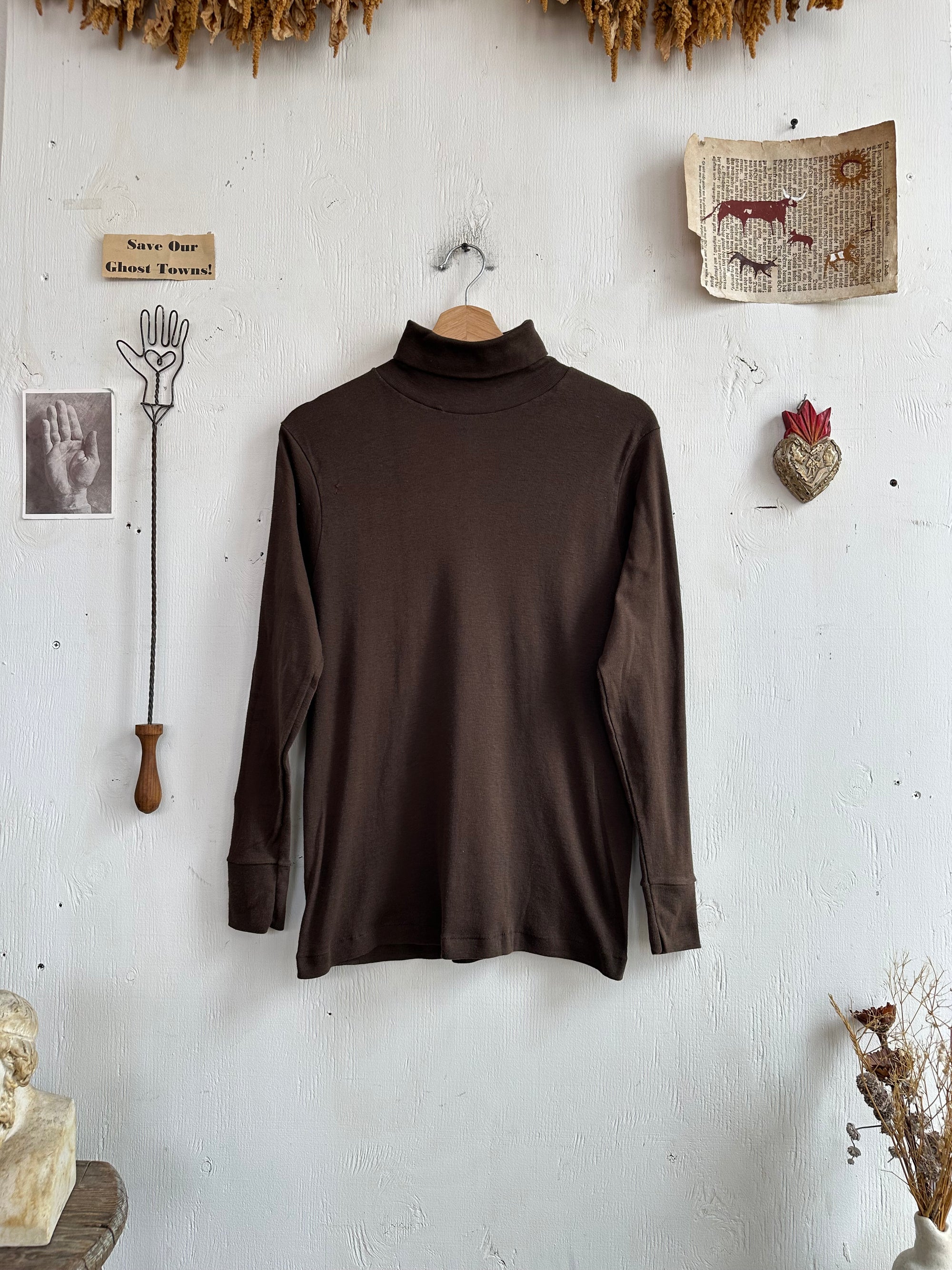 1980s Chocolate Brown Turtle Neck