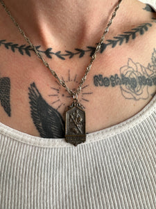 Saint Christopher Pendant Necklace W/ Braided Chain