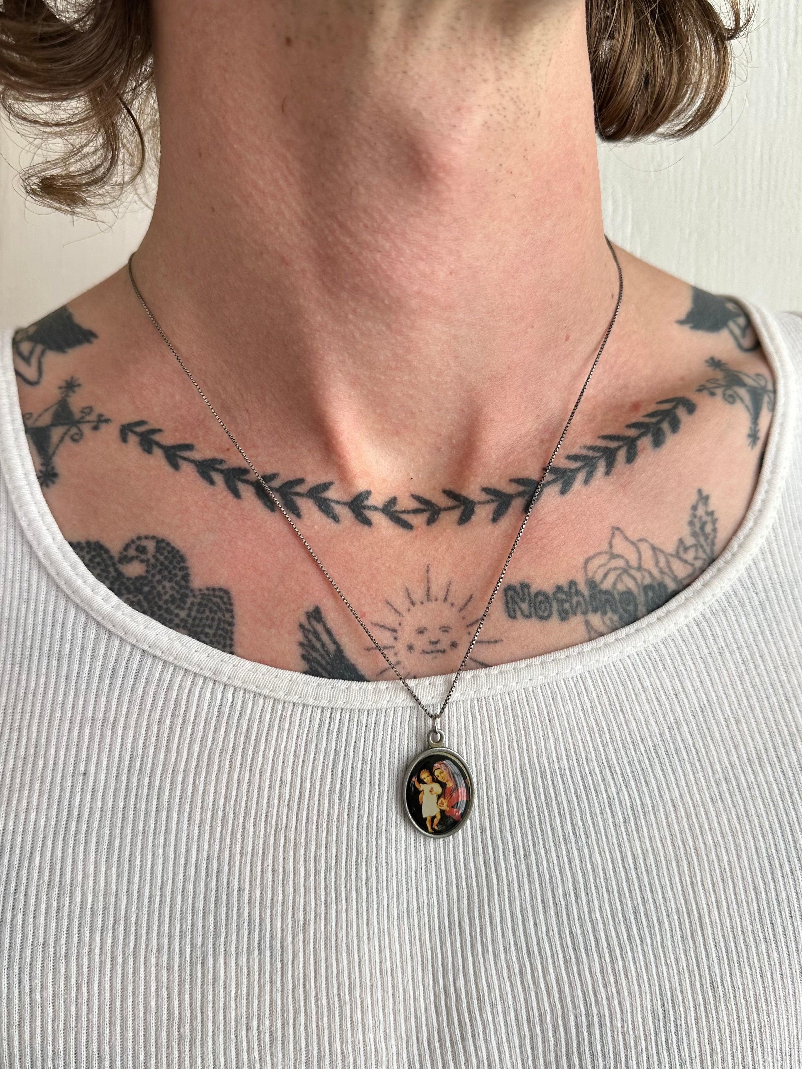 Religious Portrait Pendant Necklace