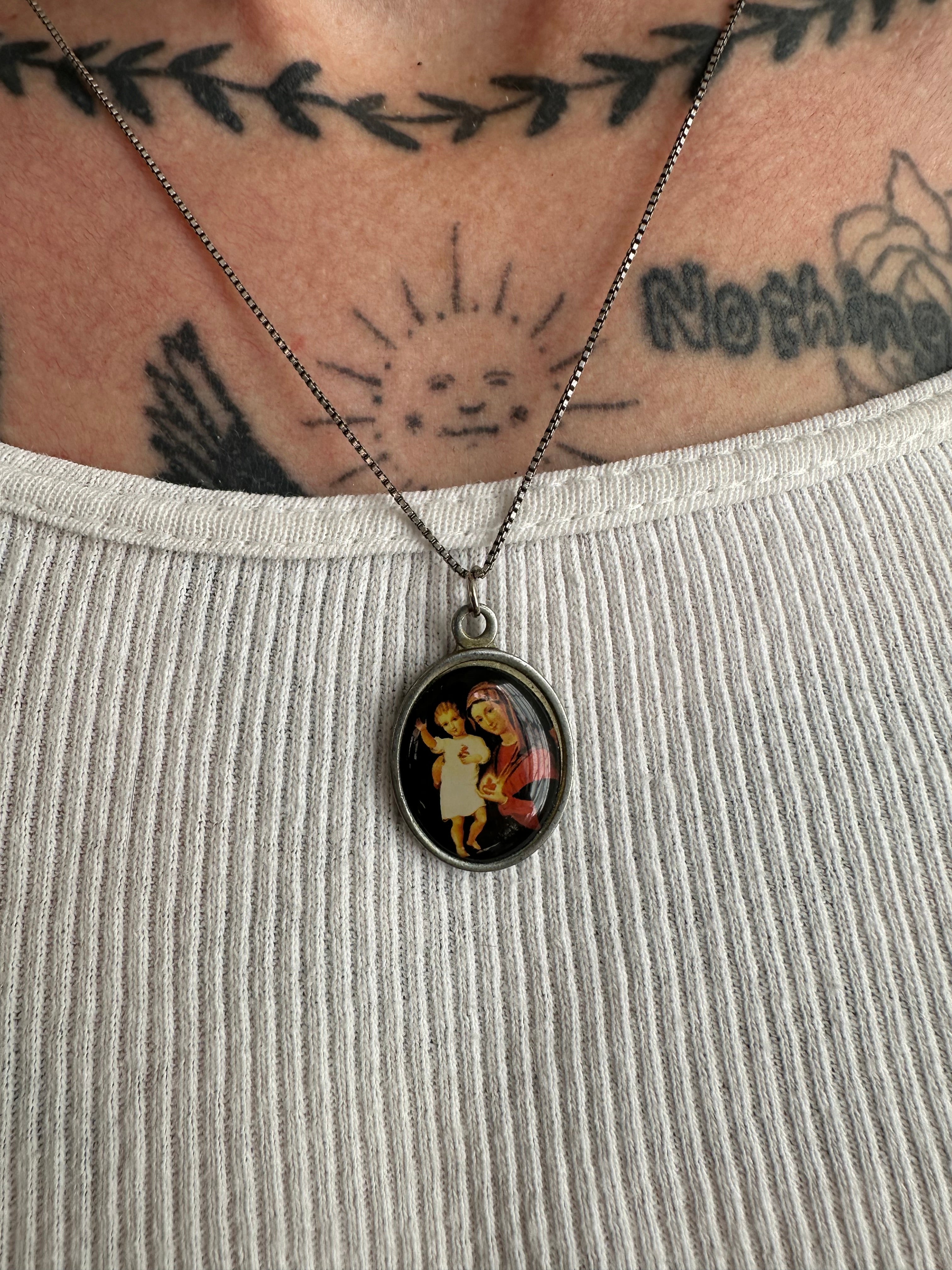 Religious Portrait Pendant Necklace