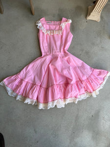 1960s Pink Frill Dress (XS/S)