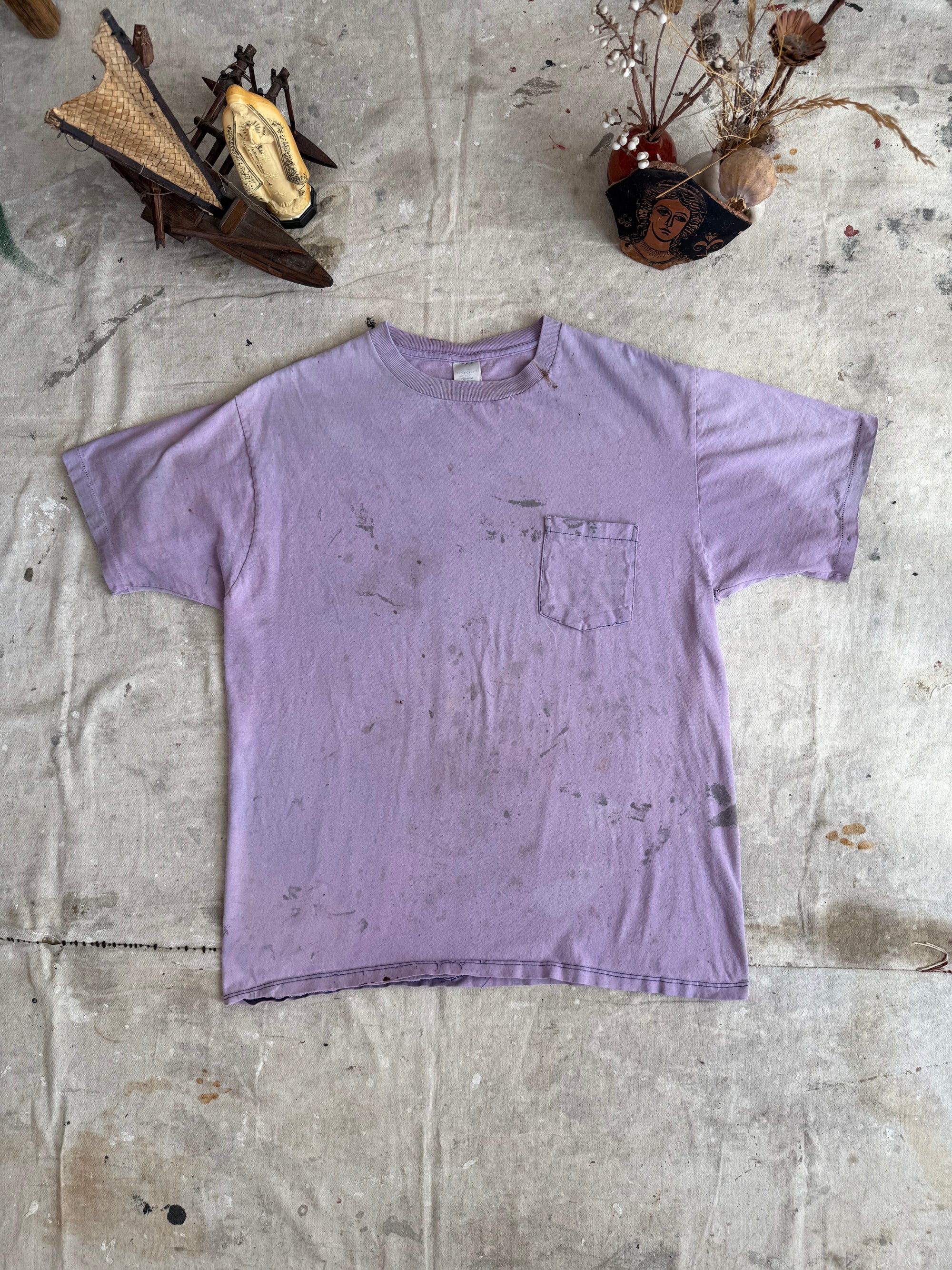 1990s Paint Splattered Lavender Pocket Tee