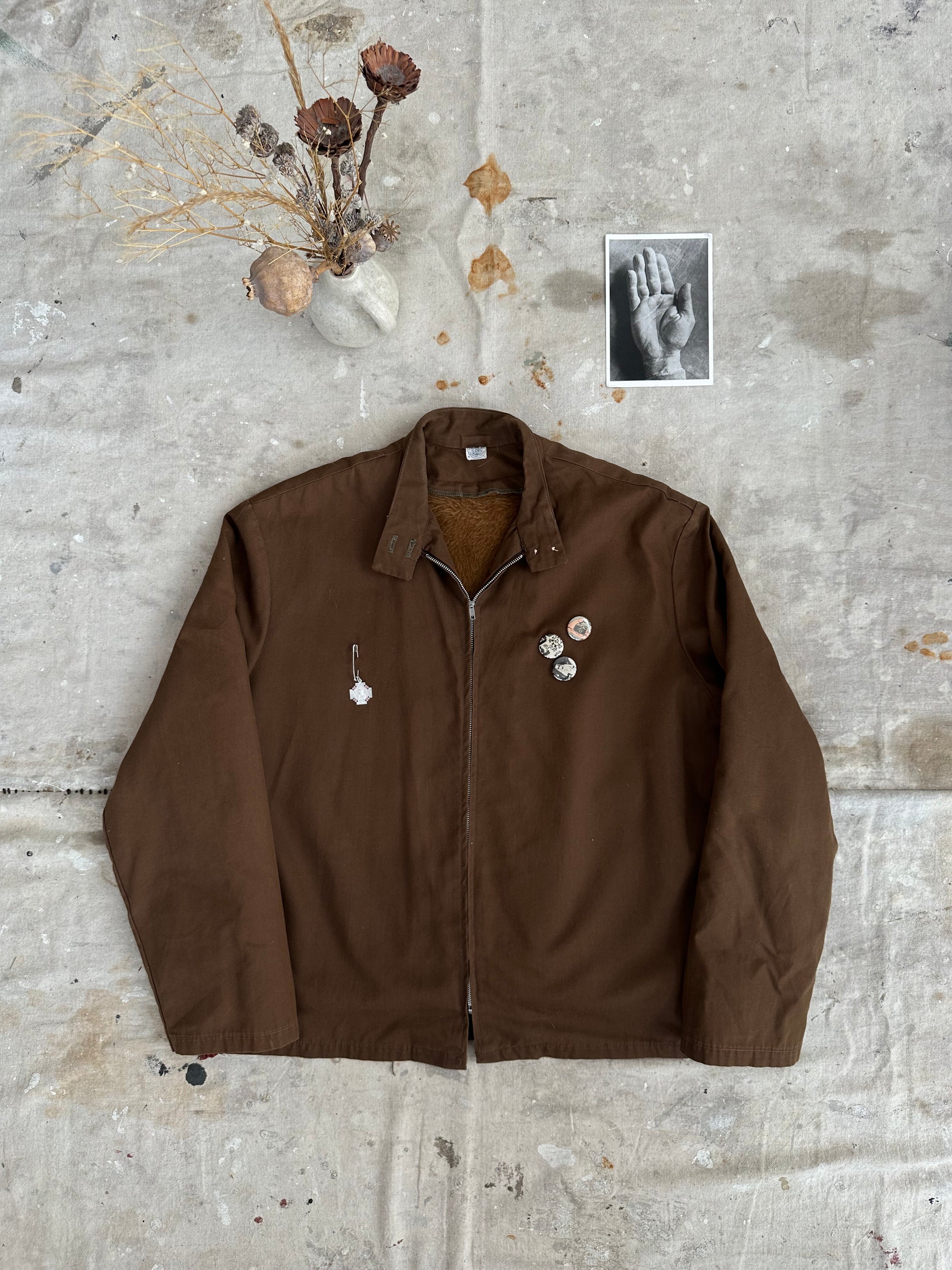 1950s Union Made Lined Driving Jacket W/ Pins