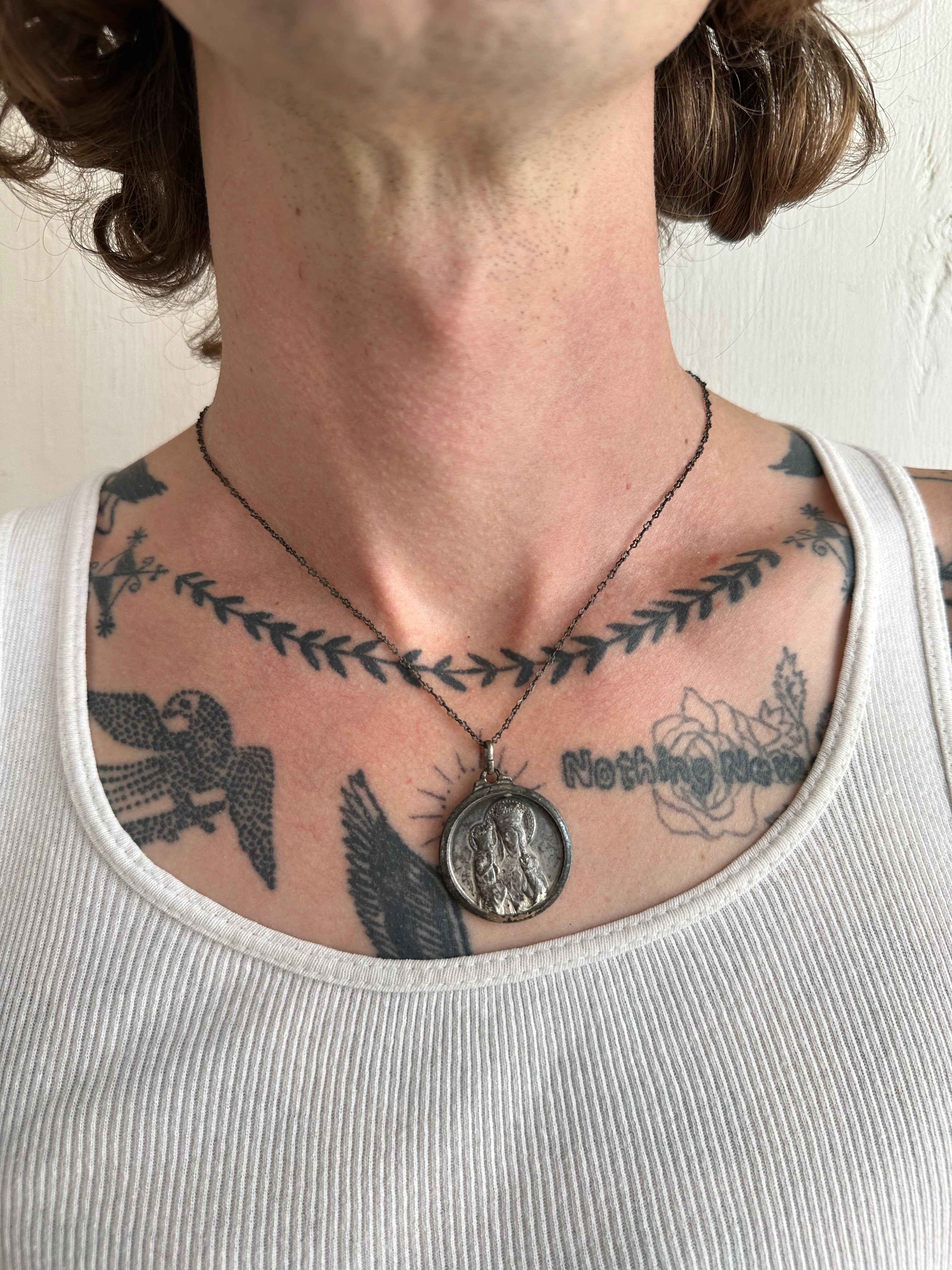 Vintage Chunky Mary and Cathedral Pendant Necklace