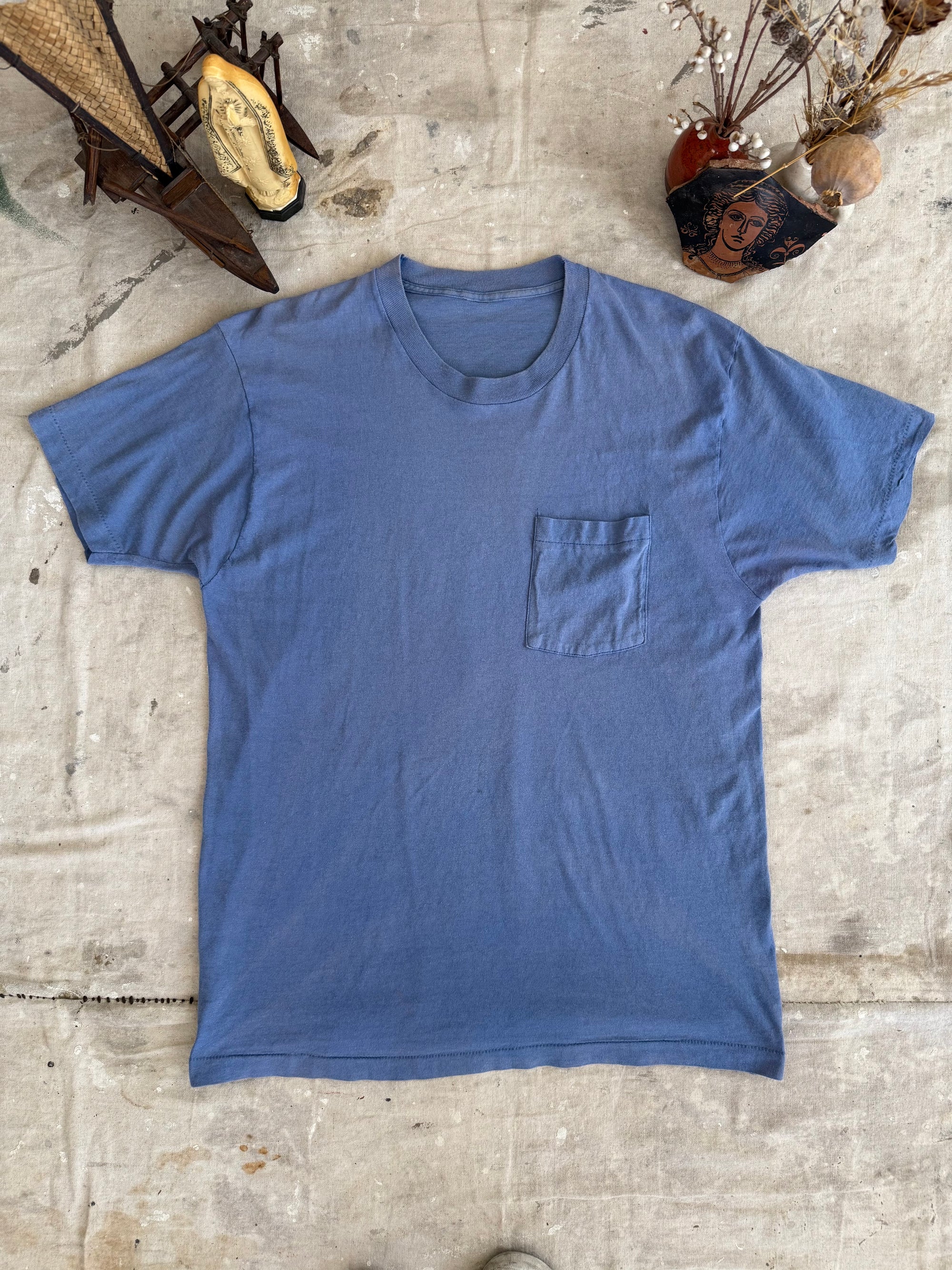 1980s Light Blue Pocket Tee