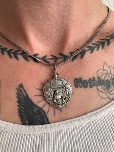 Religious Pendant Necklace W/ Braided Chain