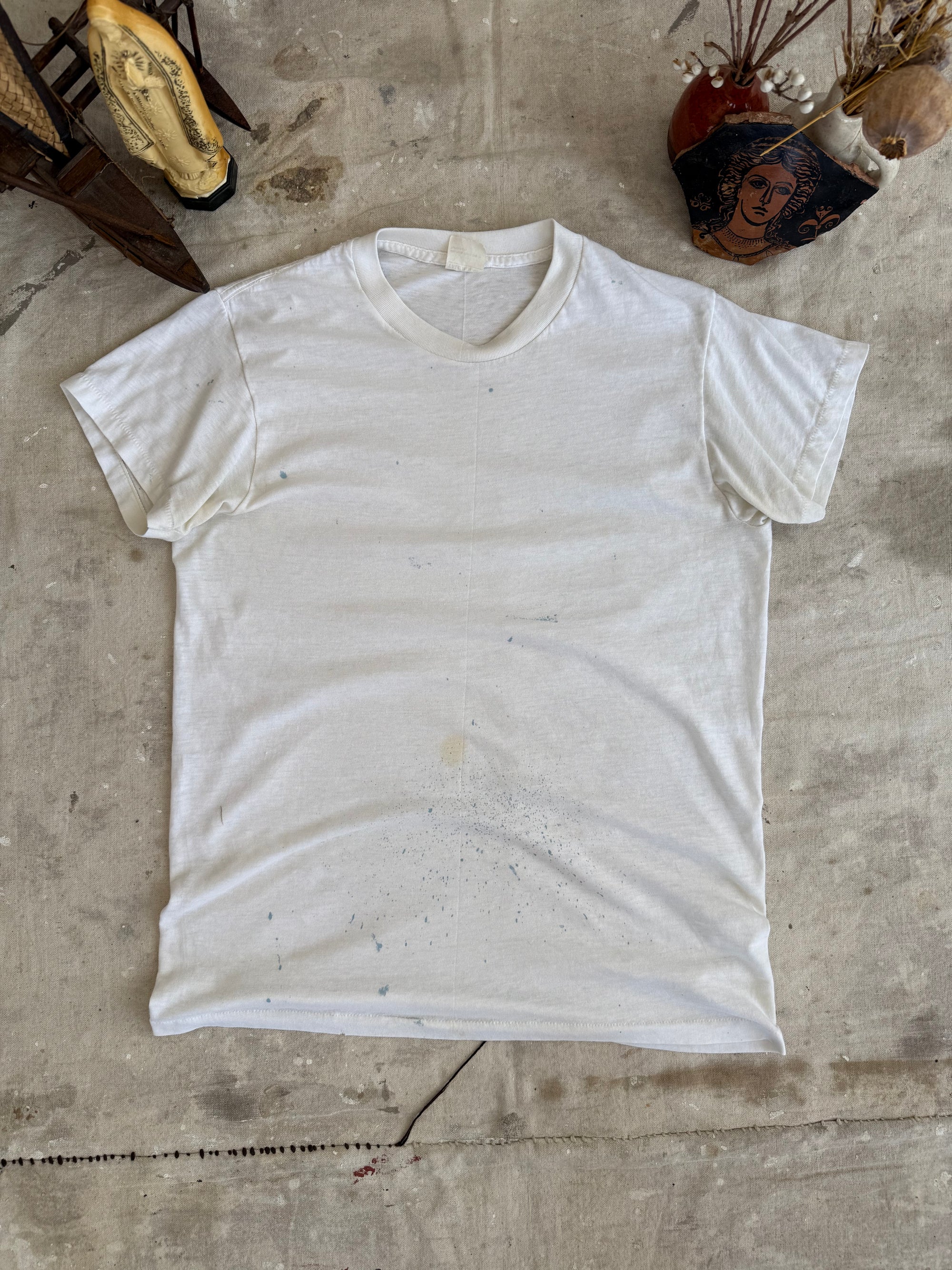 1960s Paint Splattered White Tee
