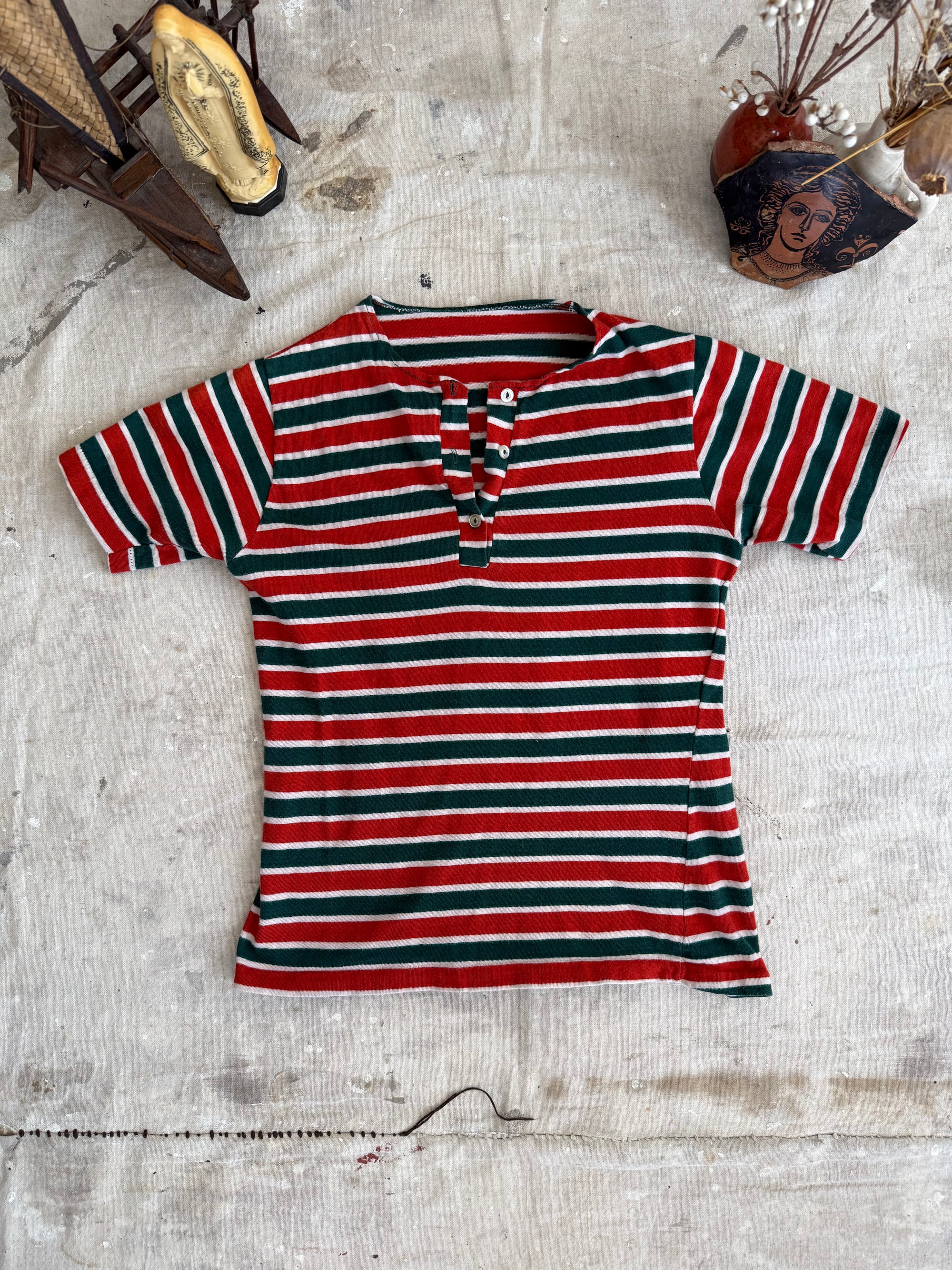 1970s Striped Henley