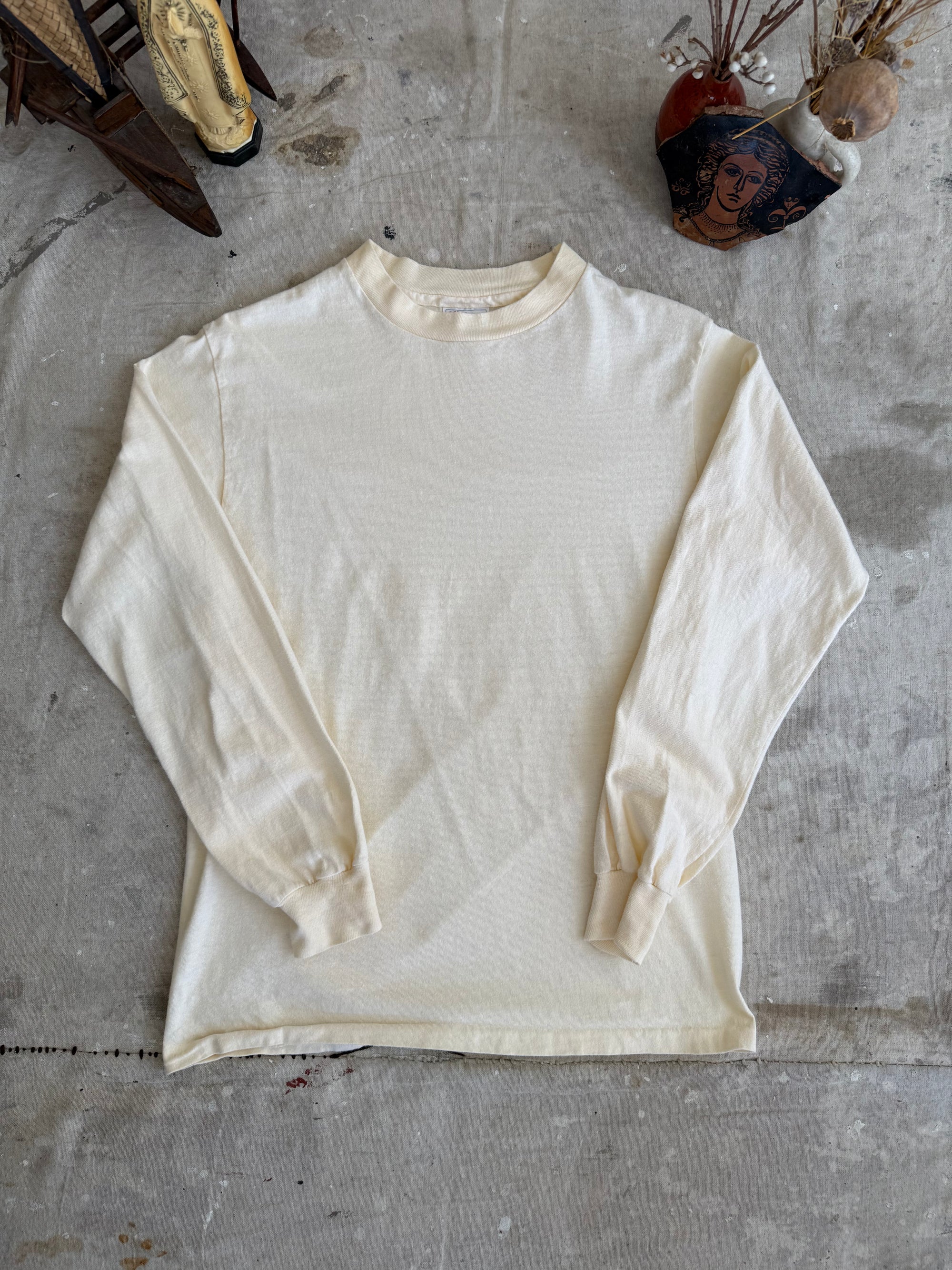 1980s Discolored White Long Sleeve
