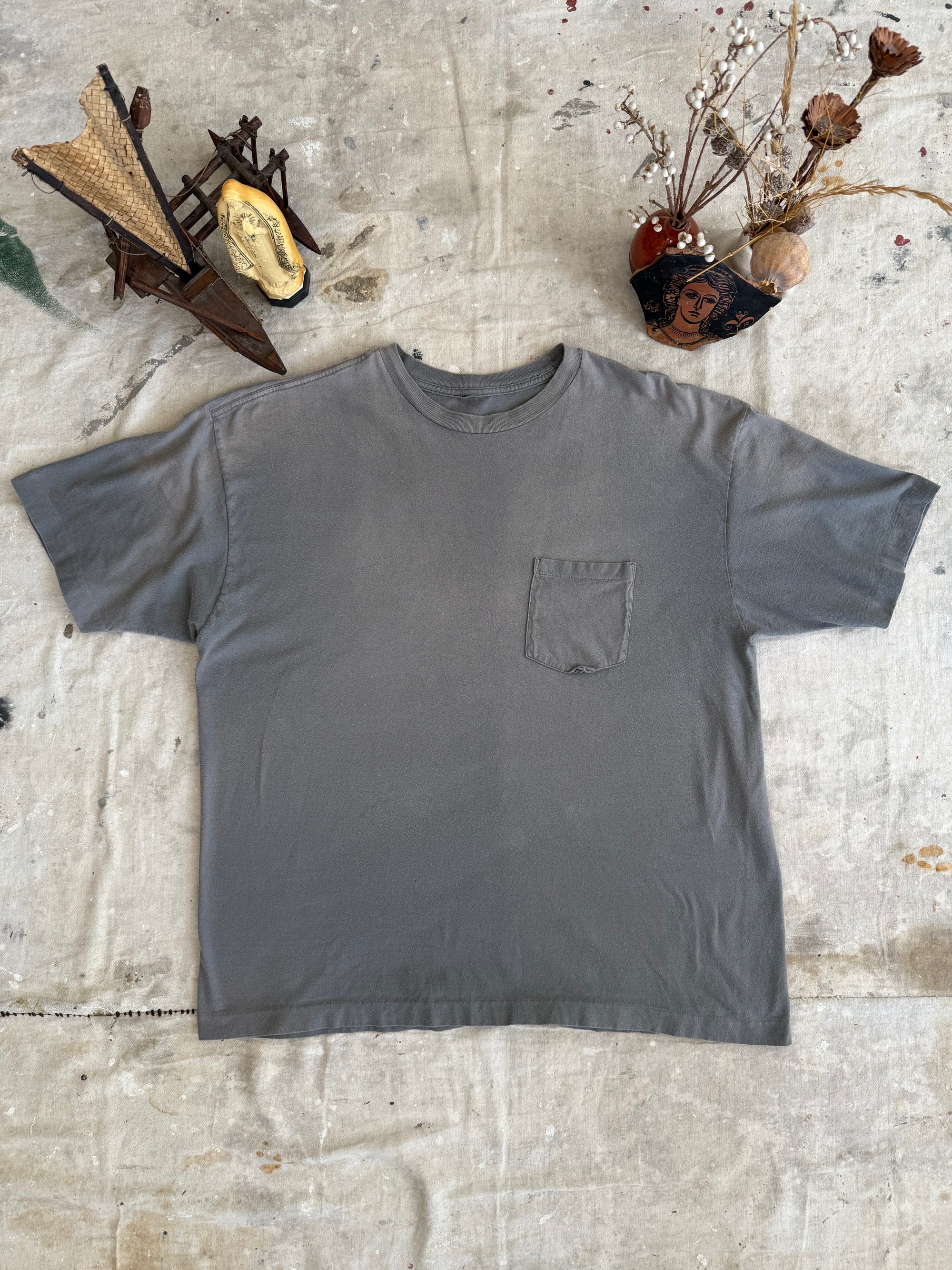 1990s Slate Grey Pocket Tee