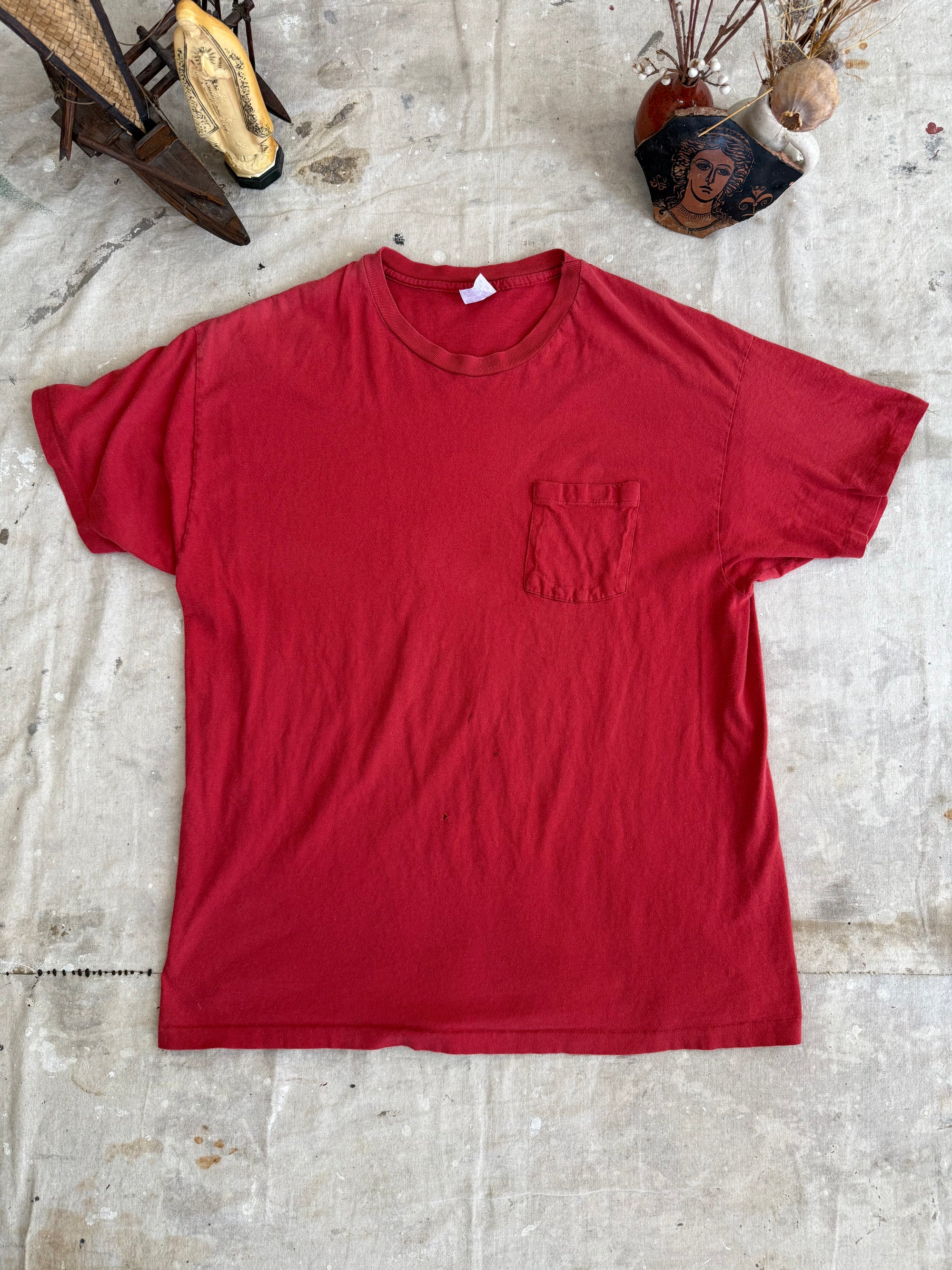 1990s Faded Red Pocket Blank