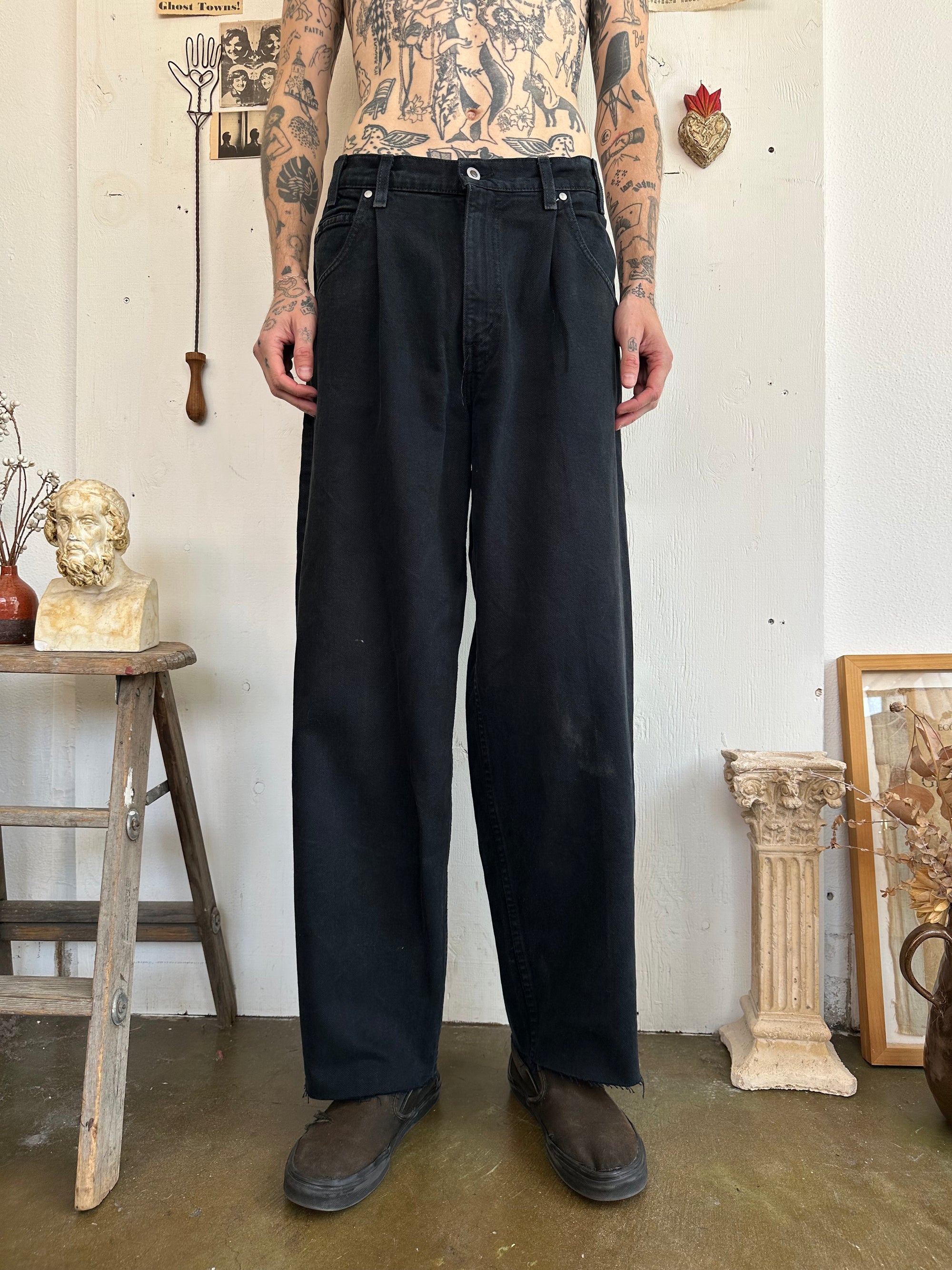 1990s Baggy SilverTab Black Jeans