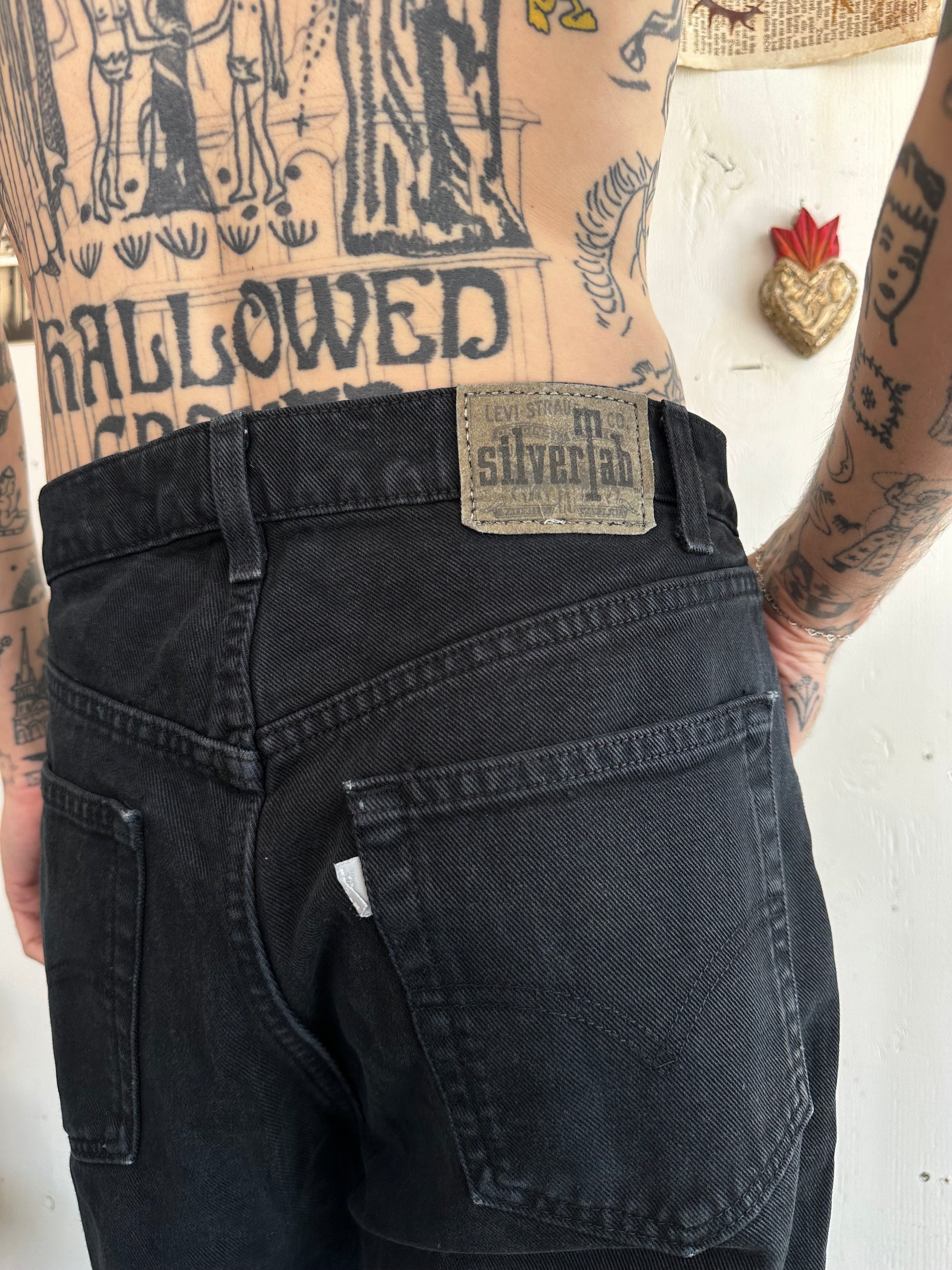 1990s Baggy SilverTab Black Jeans