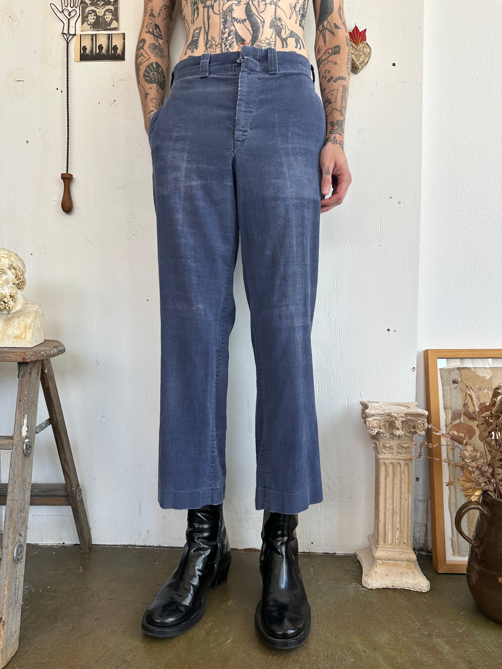1980s Well Worn Blue Corduroys